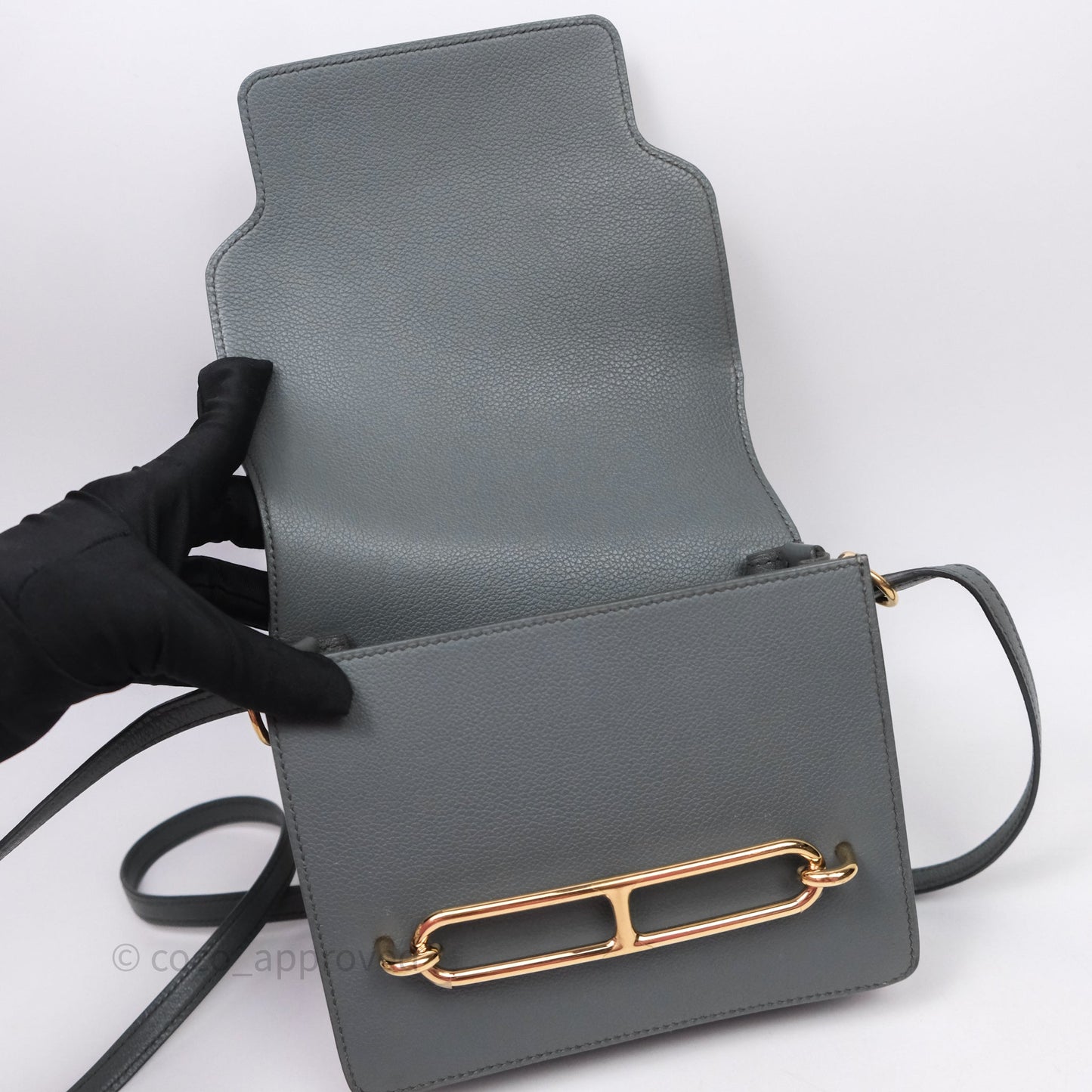Hermès Roulis Mini 18 Vert Amancde 63 Evercolor Gold Hardware
