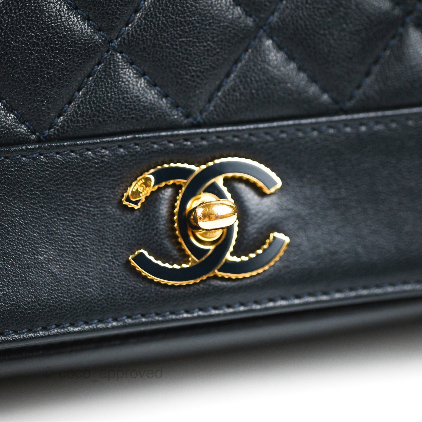 Chanel Small Vintage Mademoiselle Flap Navy Sheepskin Gold Hardware