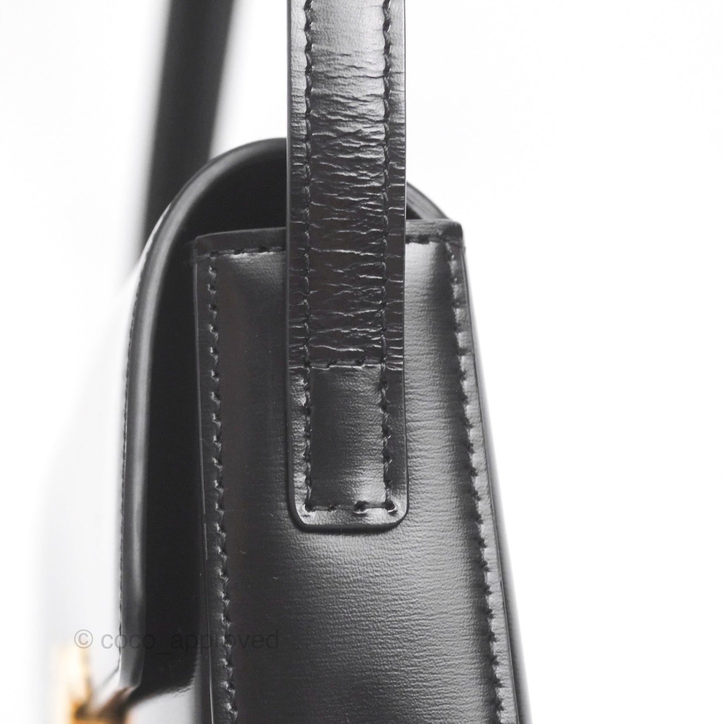 Celine Triomphe Shoulder Bag Black Calfskin