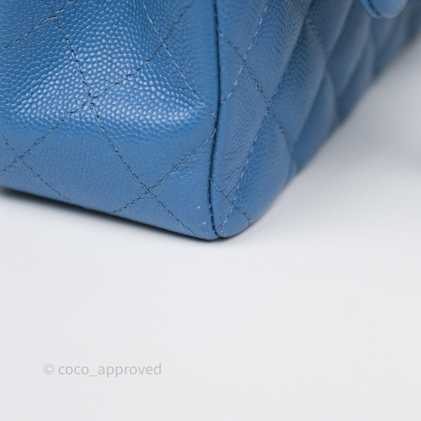 Chanel Small Classic Quilted Flap Blue Caviar Gold Hardware