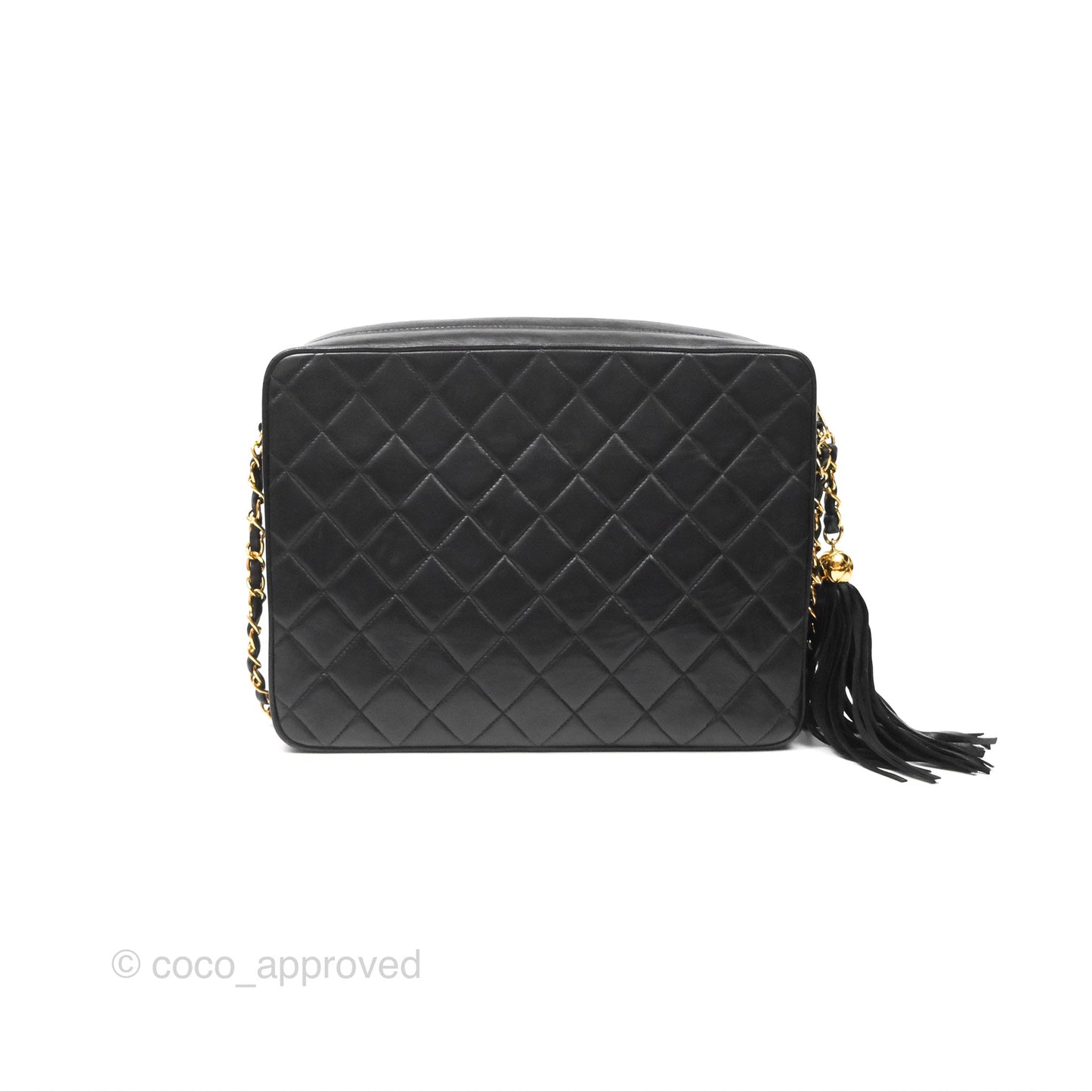 Chanel Vintage Camera Bag Black Lambskin 24K Gold Hardware