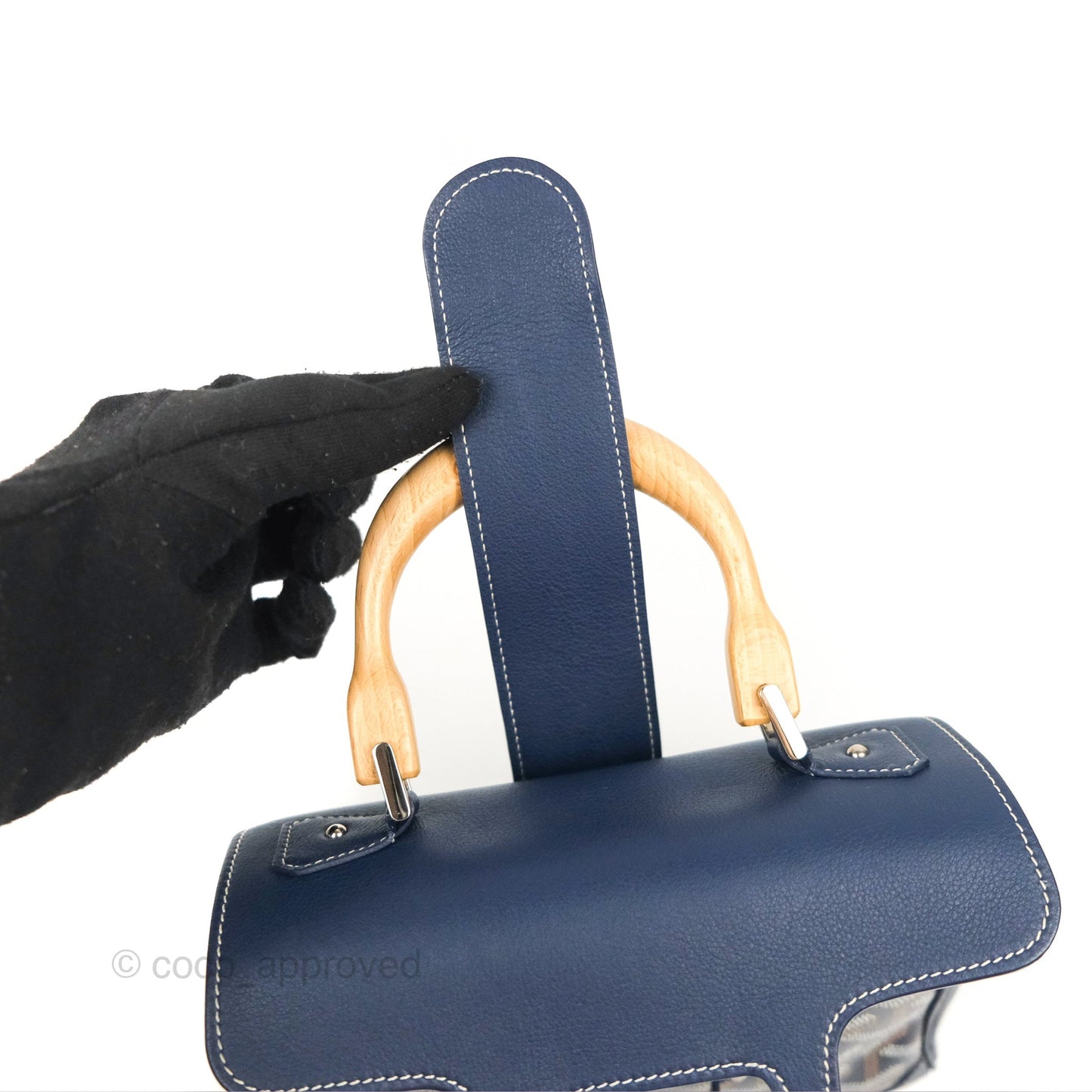 Goyard Saïgon Mini Bag Navy Goyardine Canvas/Chevroches Calfskin