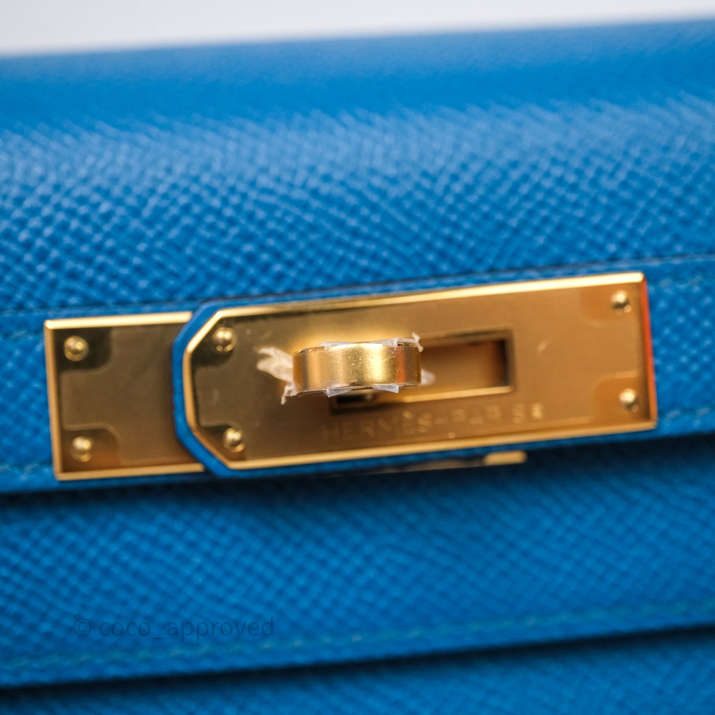 Hermès Kelly 28 Blue Epsom Gold Hardware