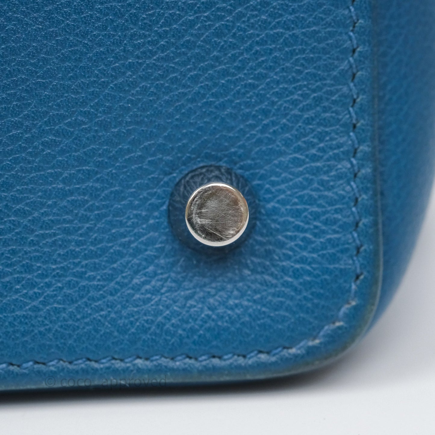 Hermès ToolBox 20 Bleu Cobalt 7C Evercolor Palladium Hardware