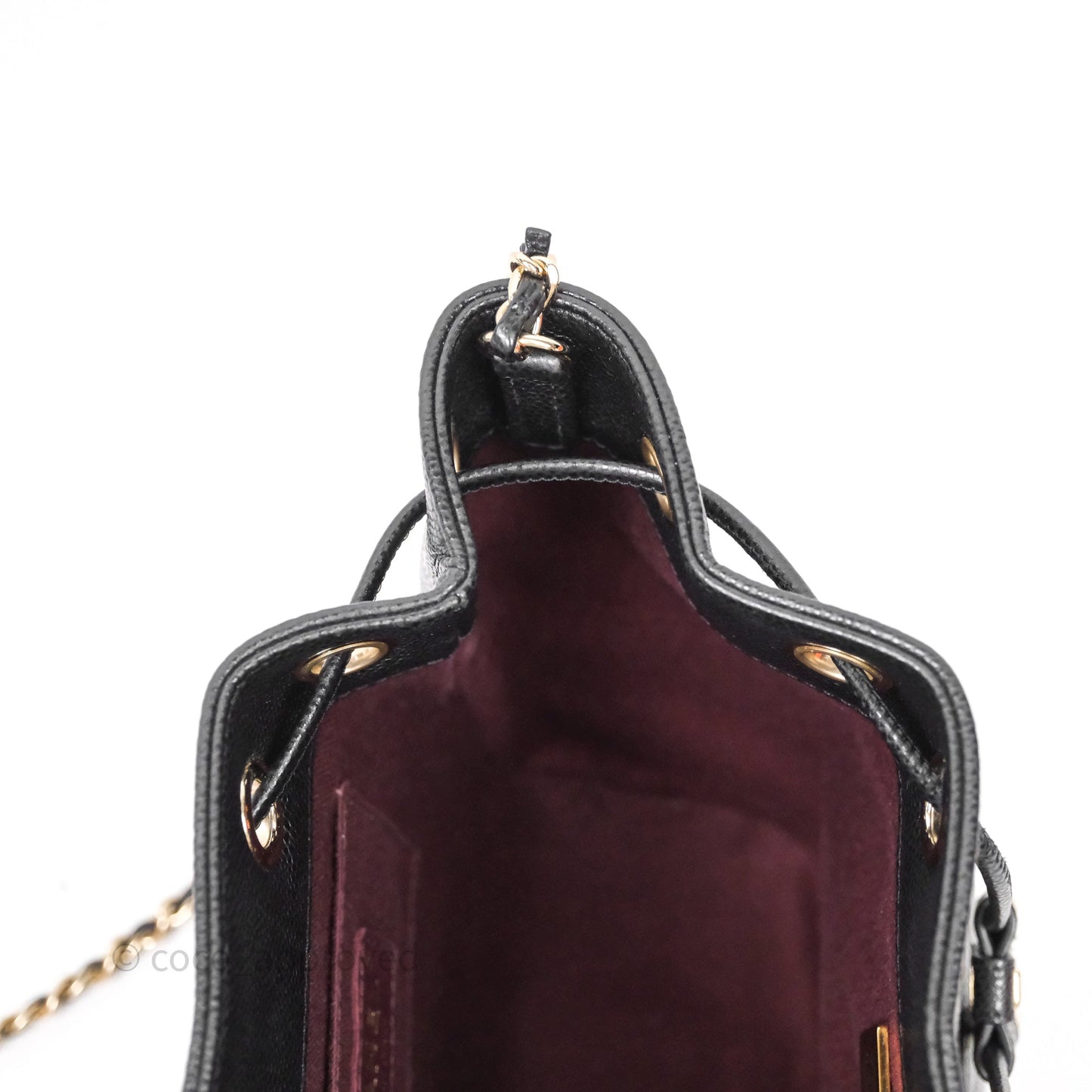 Chanel Business Affinity Drawstring Bucket Bag Black Caviar Gold Hardware