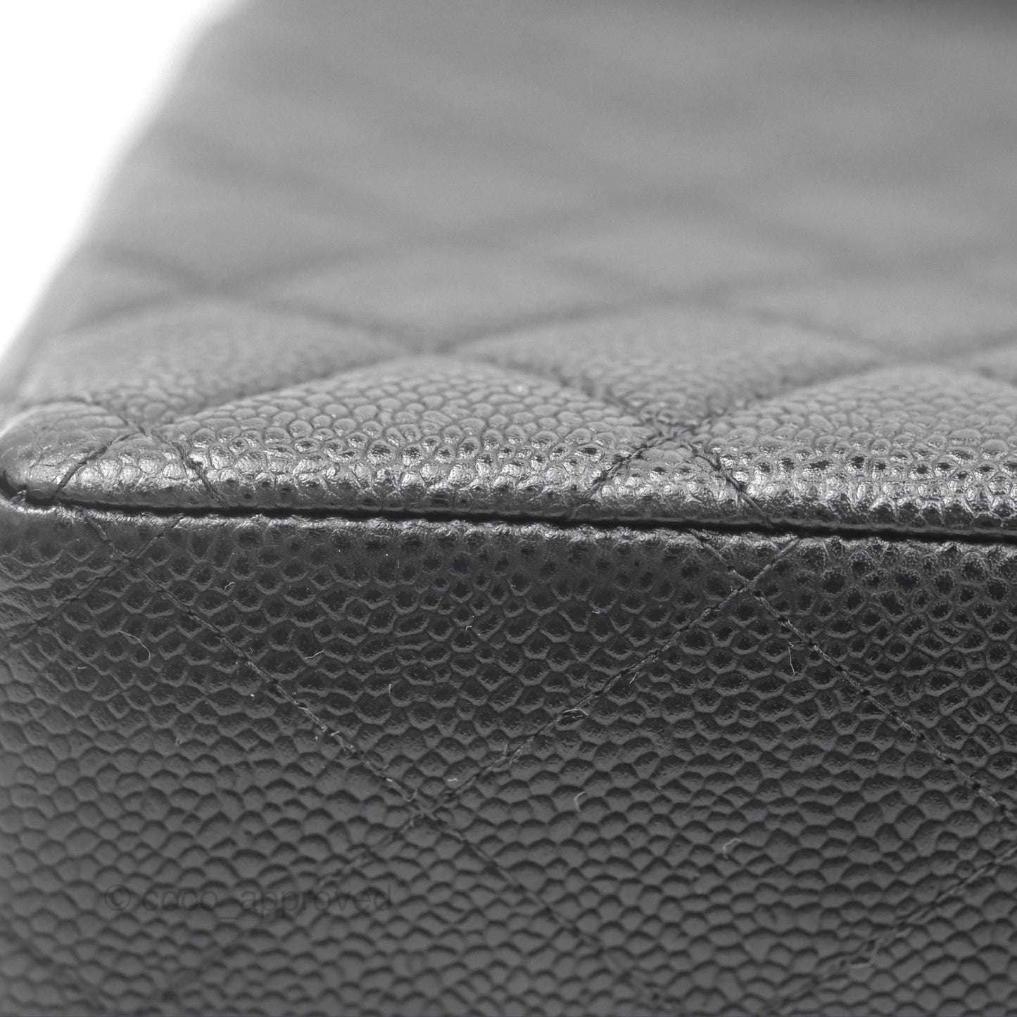 Chanel Classic Vintage Jumbo Single Flap Black Caviar Silver Hardware