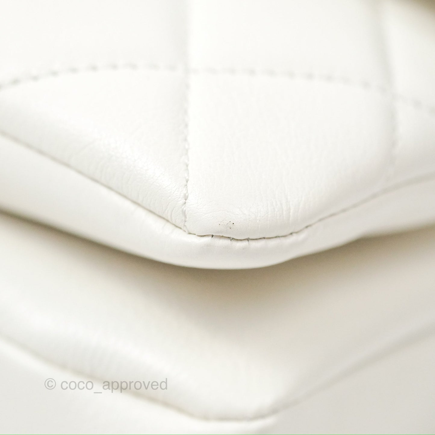 Chanel CC Crown Flap White Calfskin Antique Gold Hardware
