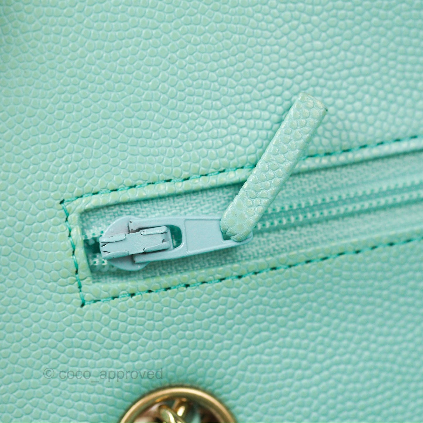 Chanel Small Classic Quilted Flap Tiffany Blue Caviar Gold Hardware 20C
