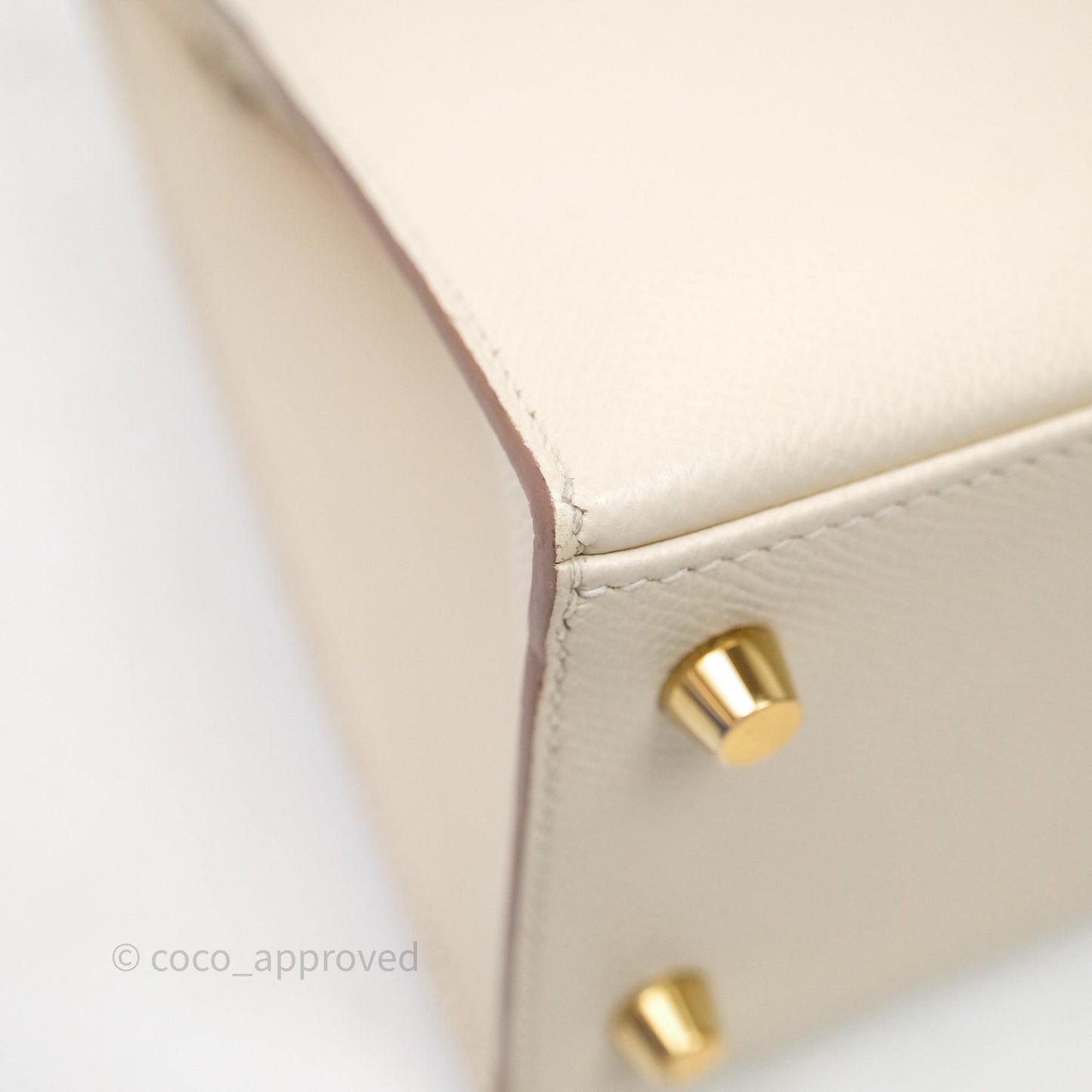 Hermes Kelly 25 Craie Epsom Gold Hardware