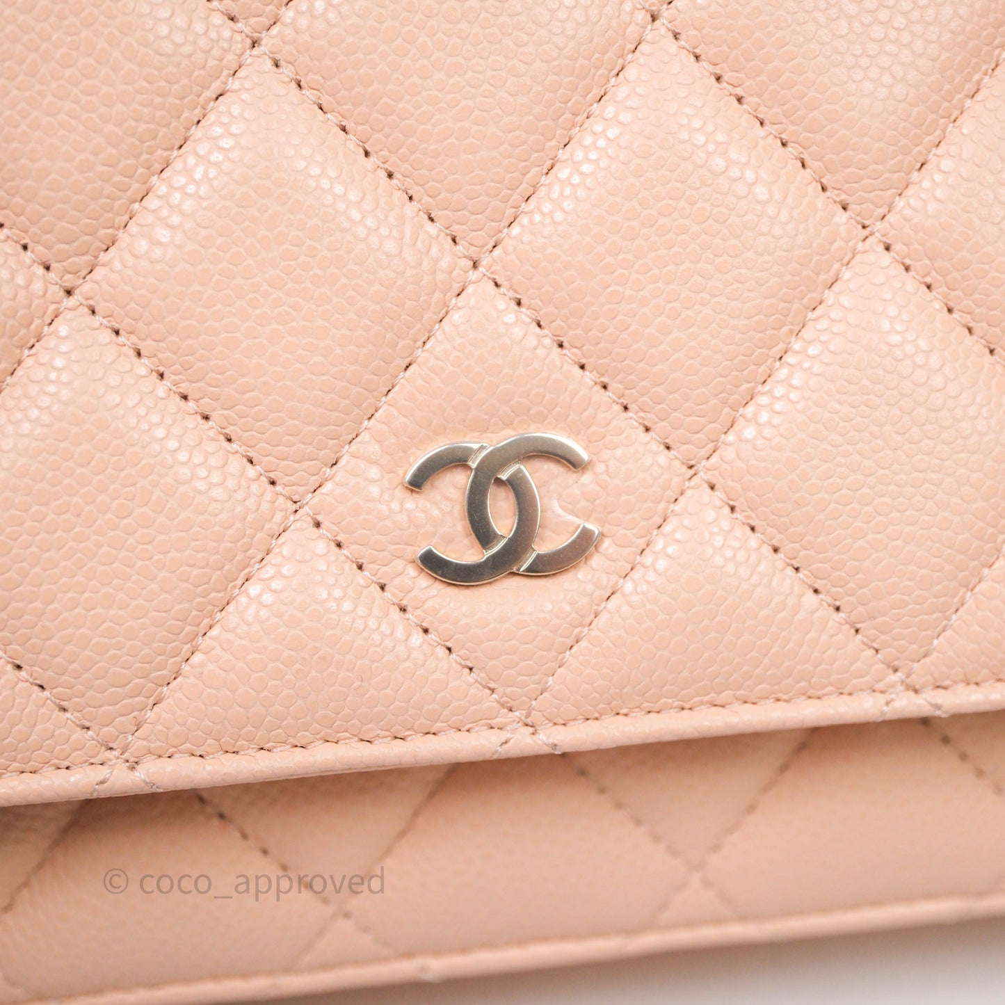 Chanel Quilted Classic Wallet on Chain WOC Pink Caviar Gold Hardware