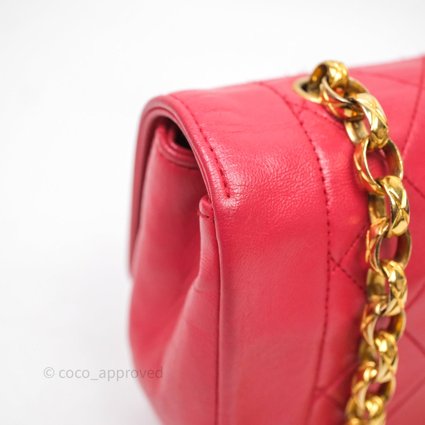 Chanel Vintage Mini Bijoux Chain Flap Bag Red Gold Hardware