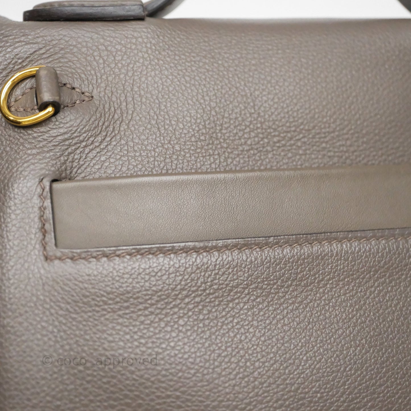 Hermès 24/24 21 Mini Gris Etain 8F Evercolor/ Swift Gold Hardware