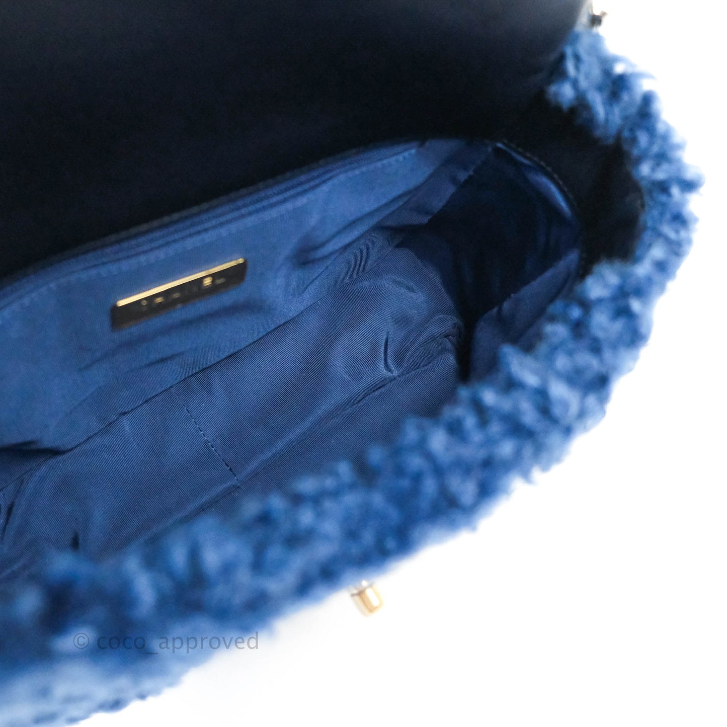 Chanel 19 Medium Shearling Blue Mixed Hardware 20A