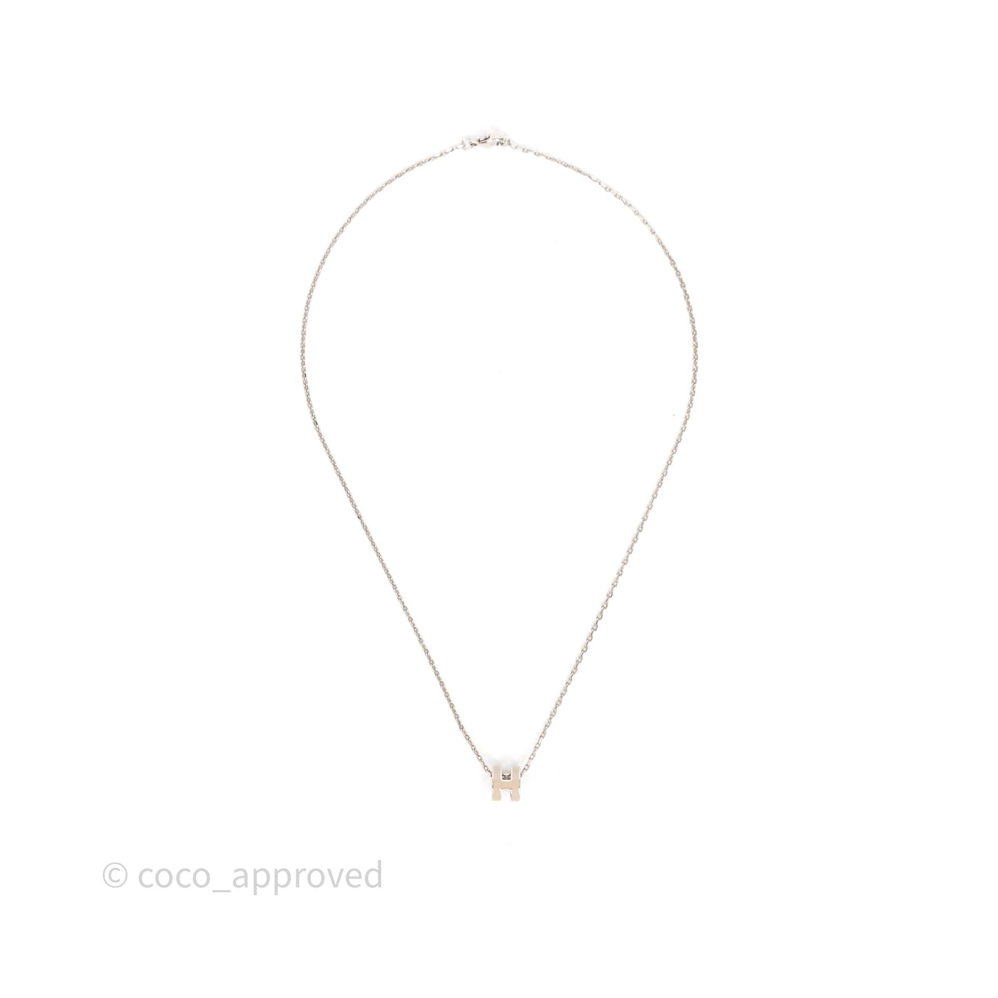 Hermès Mini Pop H Pendant Necklace Marron Glace Palladium Hardware