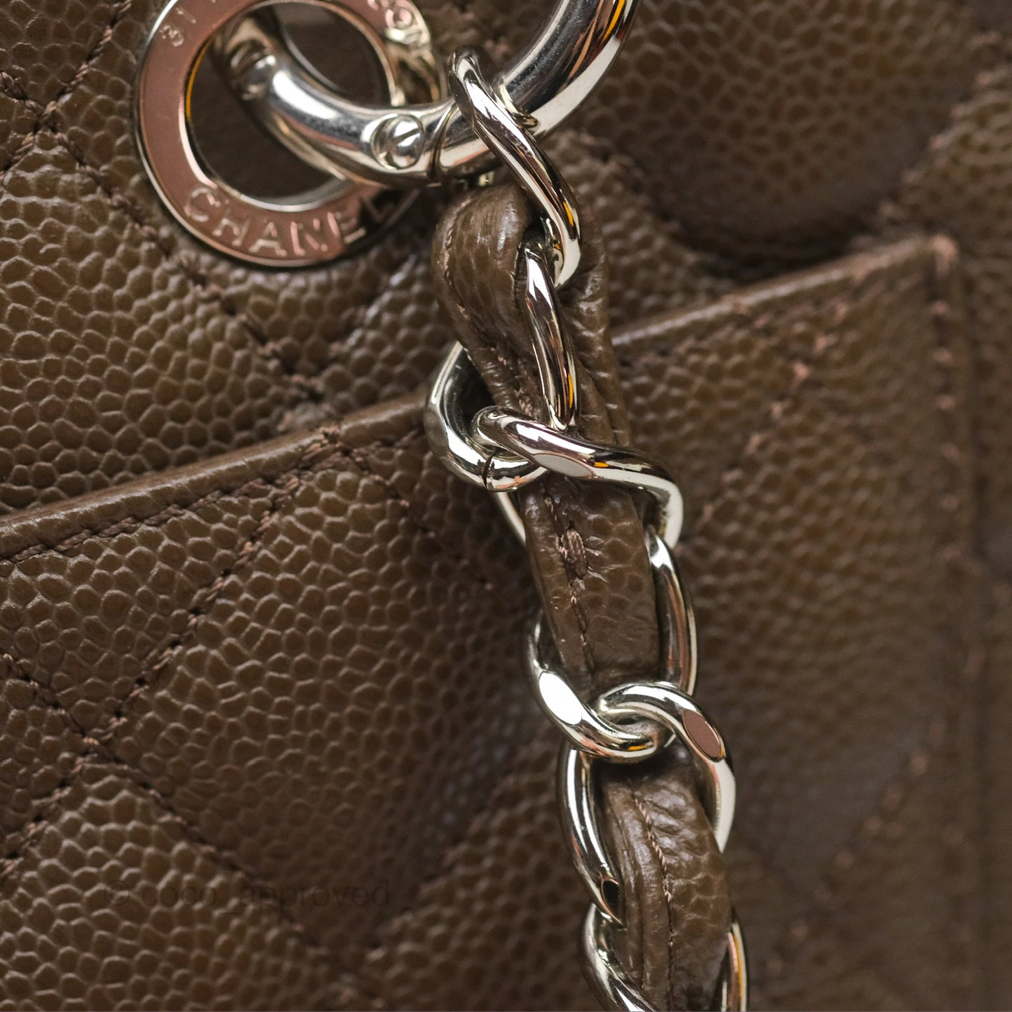 Chanel GST Chocolate Brown Caviar Silver Hardware