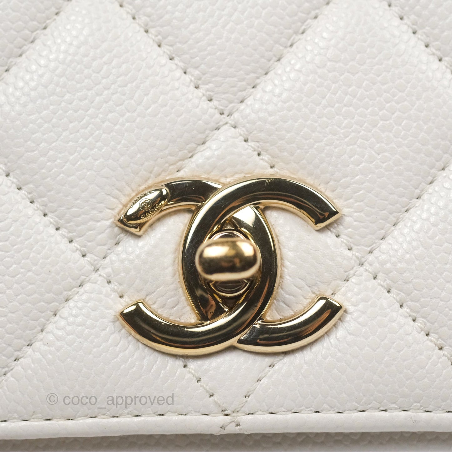 Chanel Quilted Small Business Affinity Flap White Caviar Gold Hardware