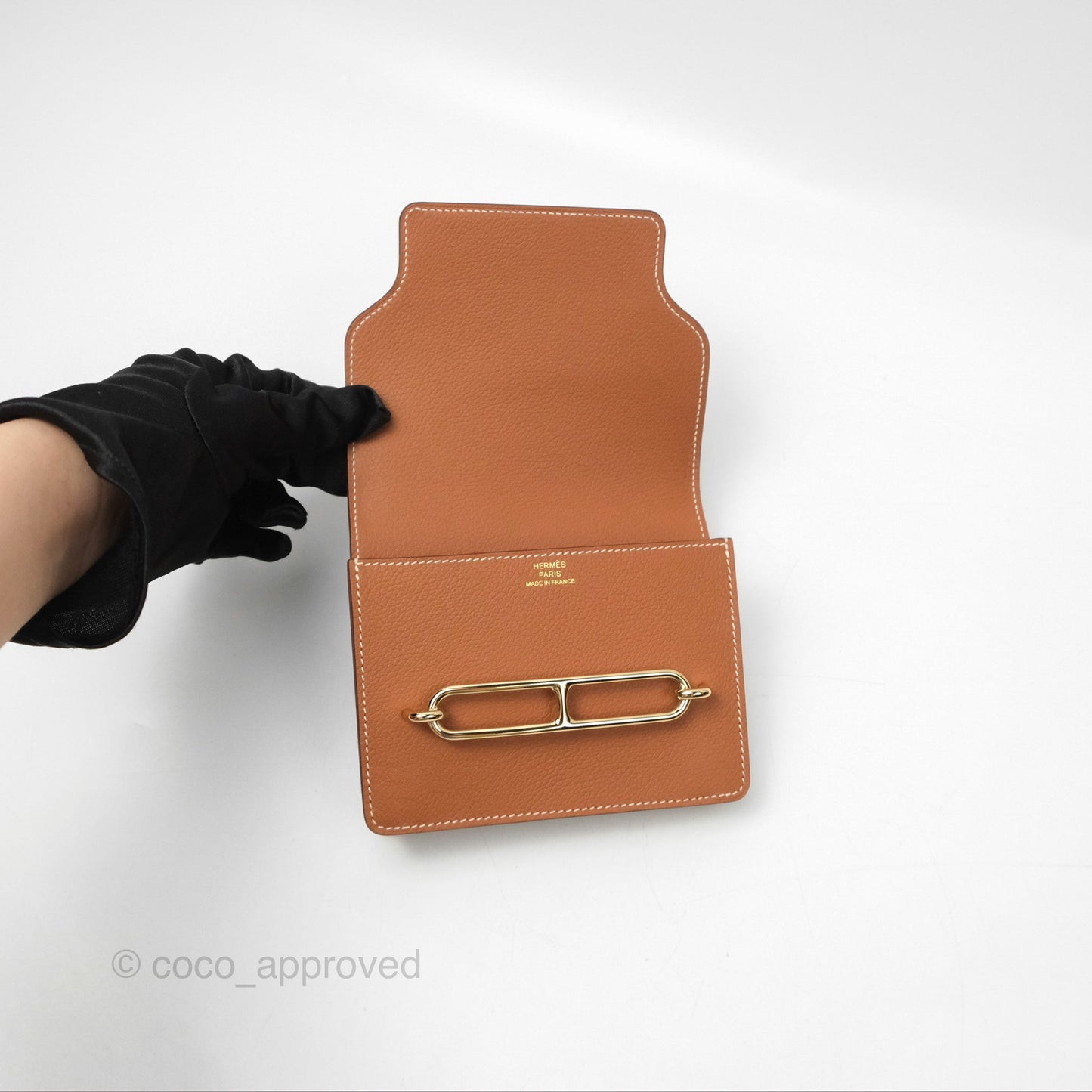 Hermès Roulis Slim Wallet Gold Evercolor Gold Hardware