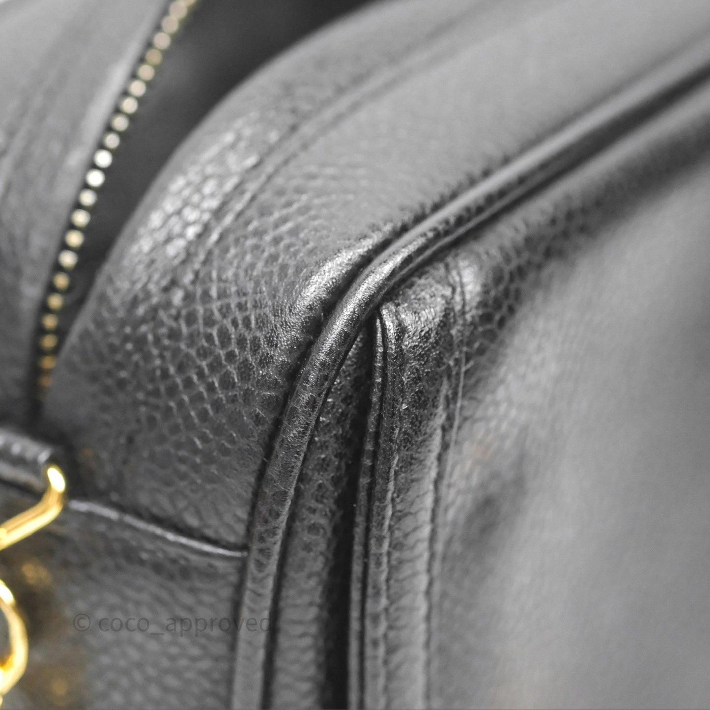 Chanel Vintage CC Camera Bag Black Caviar 24 Gold Hardware