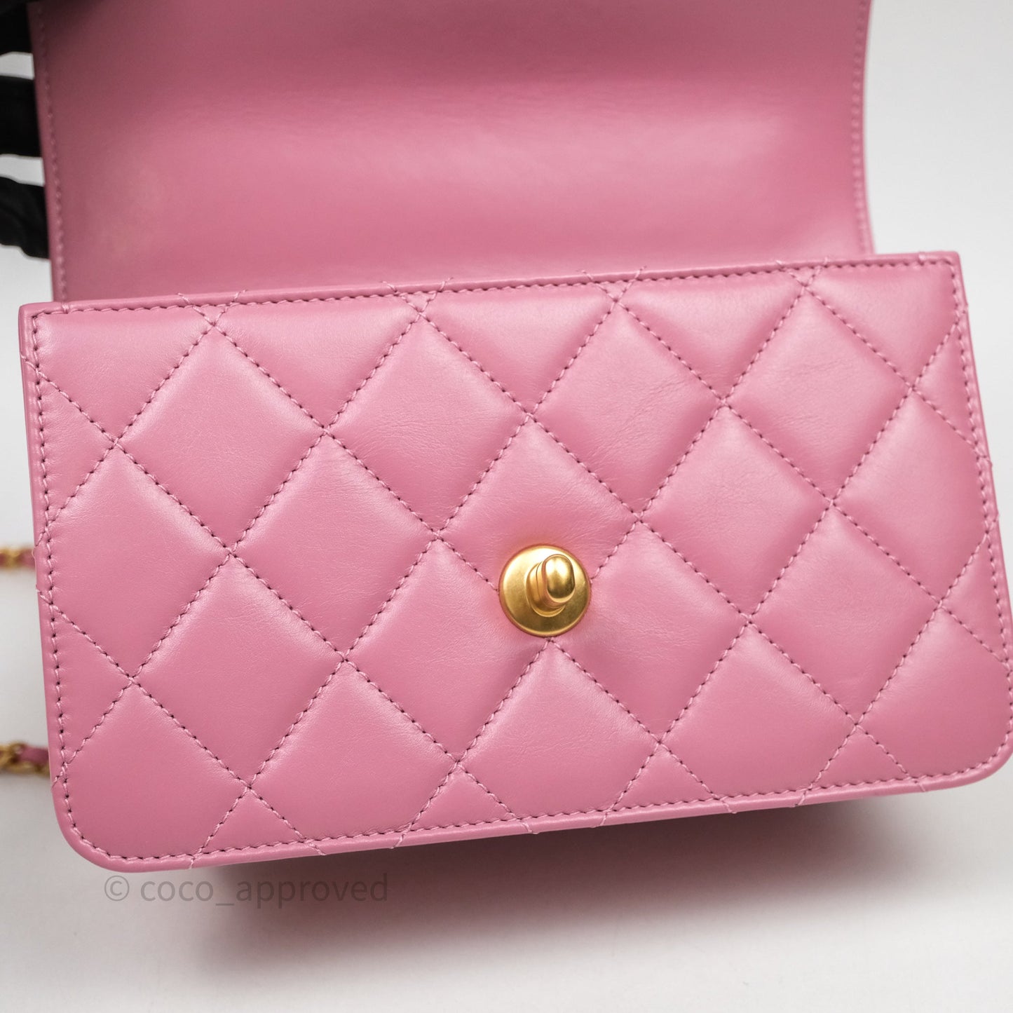Chanel Quilted Mini Perfect Fit Adjustable Pink Calfskin Gold Hardware
