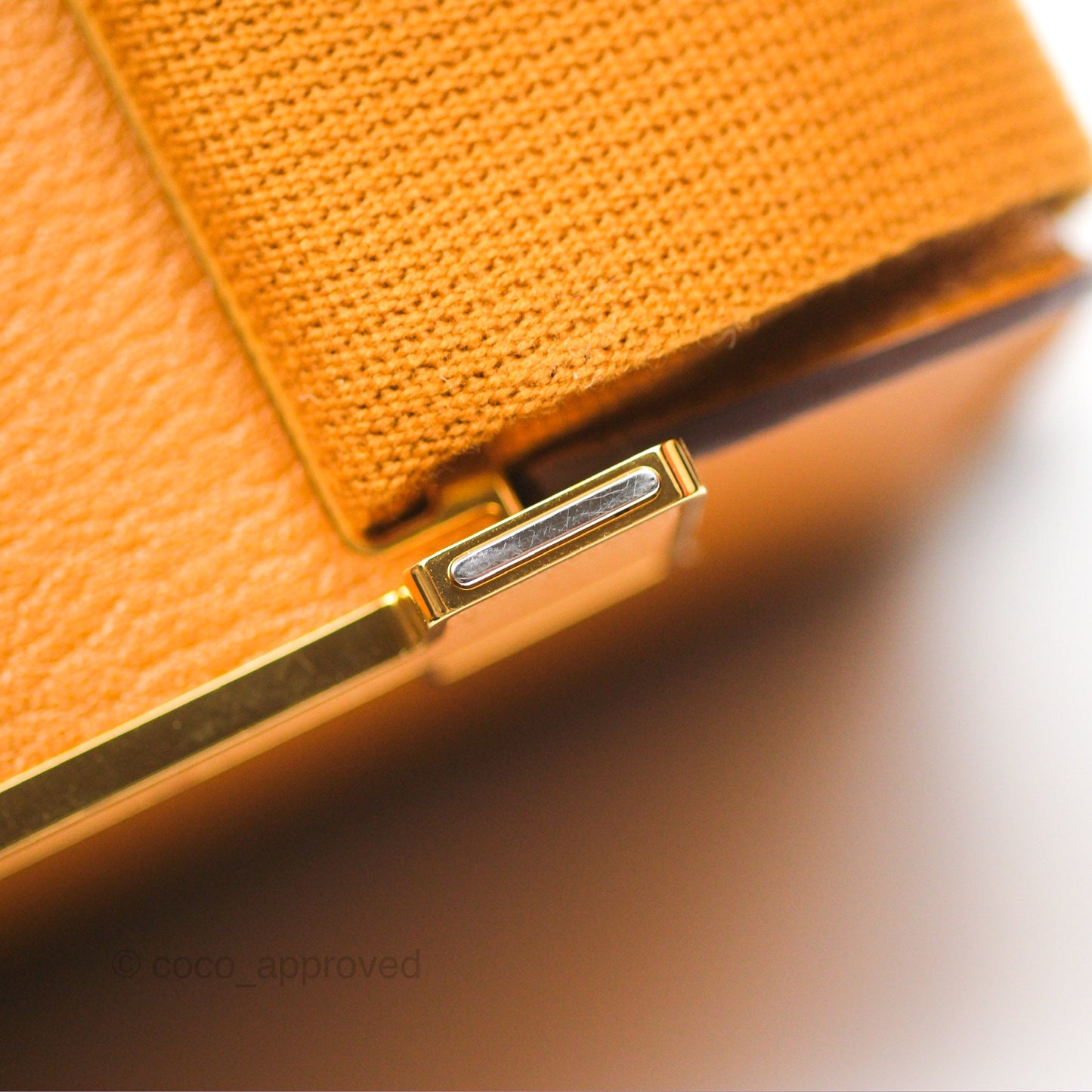 Hermès Geta Bag Caramel Chevre Mysore Gold Hardware