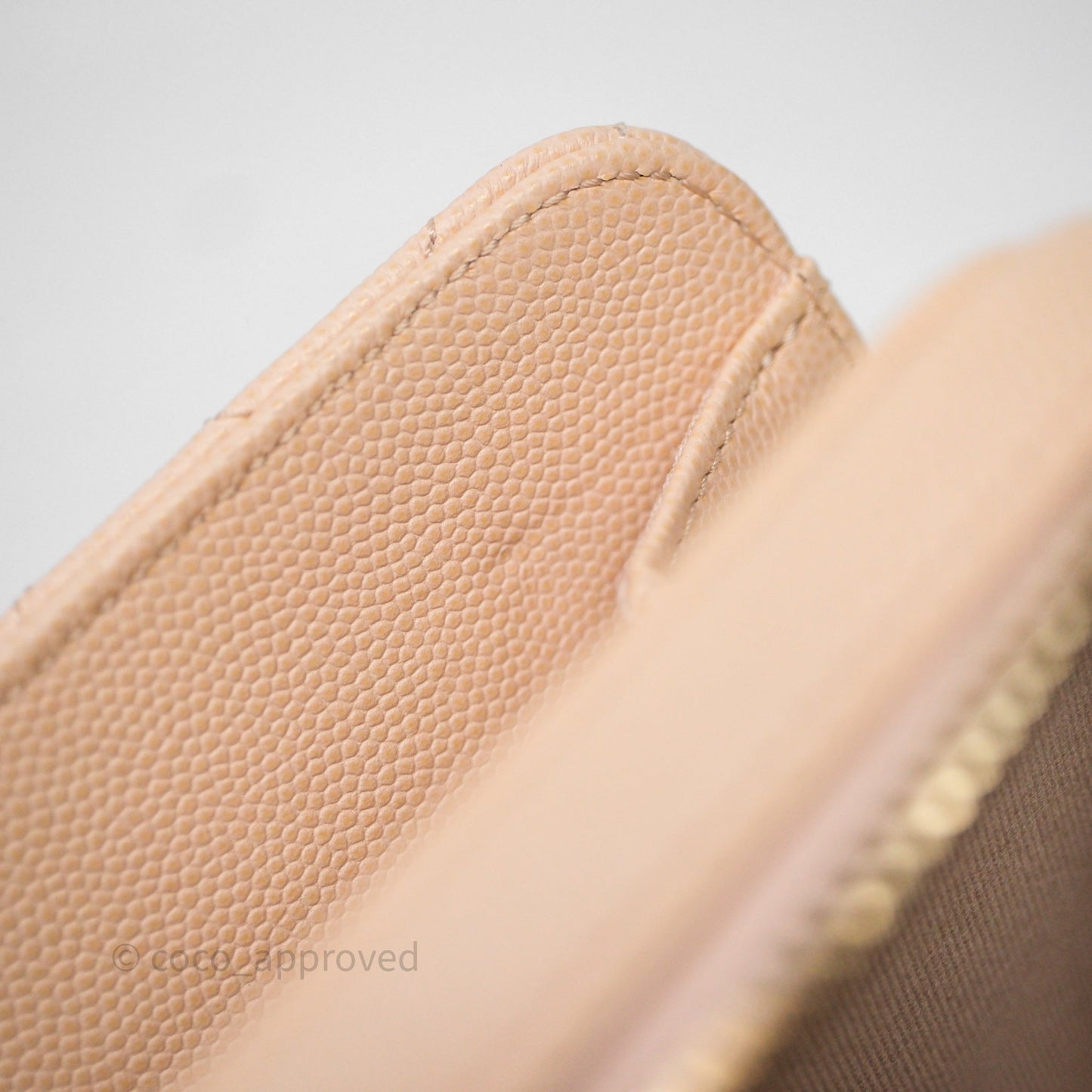 Chanel Small Like The Wallet Flap Quilted Light Beige Pink Caviar Gold Hardware 22C