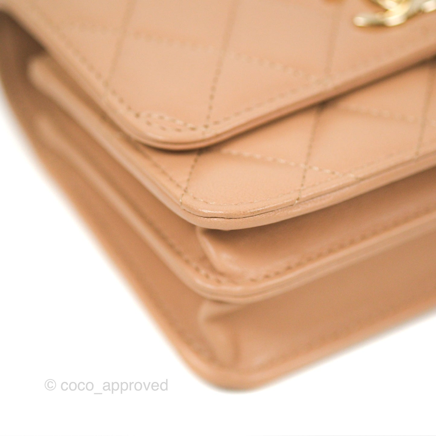 Chanel Mini Trendy WOC Beige Lambskin Gold Hardware 22B