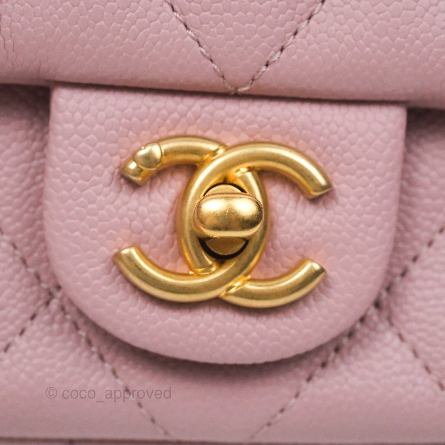 Chanel Mini Flap Bag Heart Adjustable Chain Dusty Pink Caviar Aged Gold Hardware