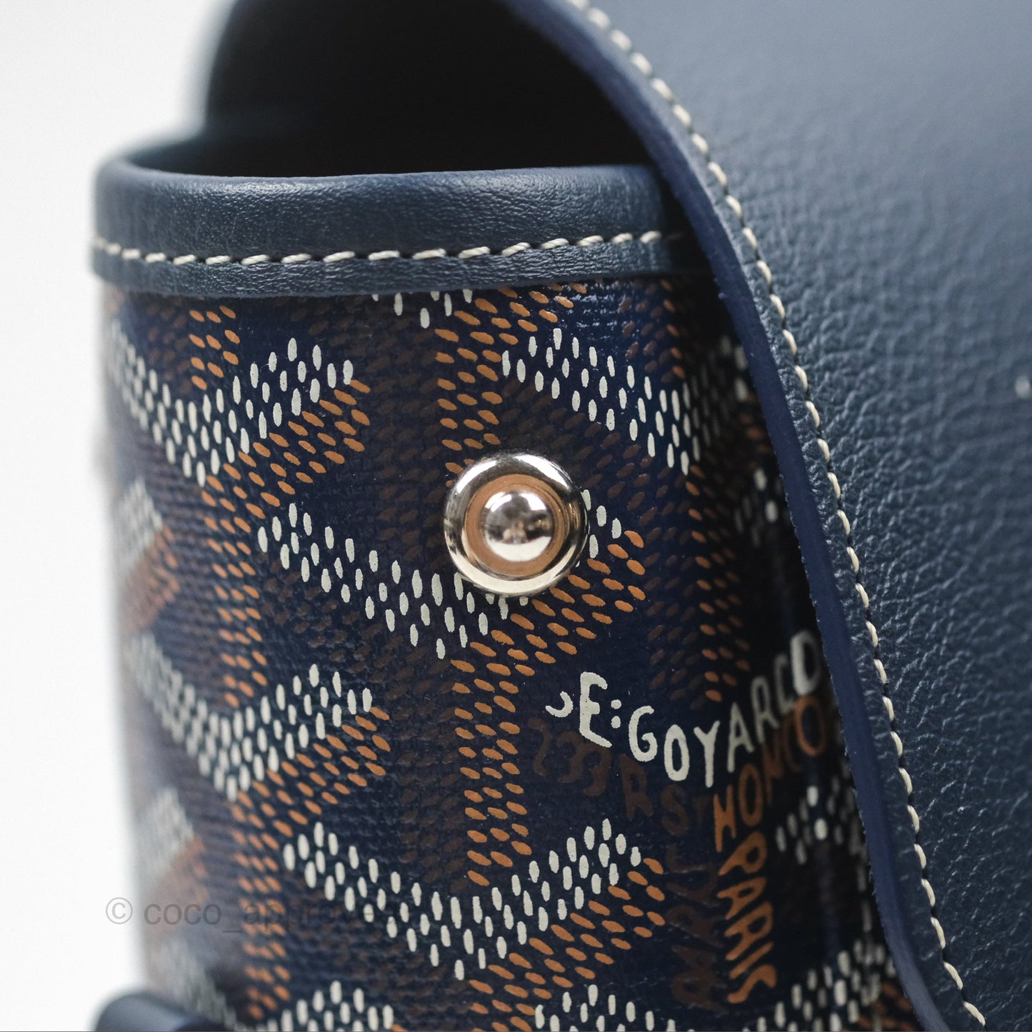 Goyard Mini Alpin Backpack Navy Blue Goyardine Calfskin