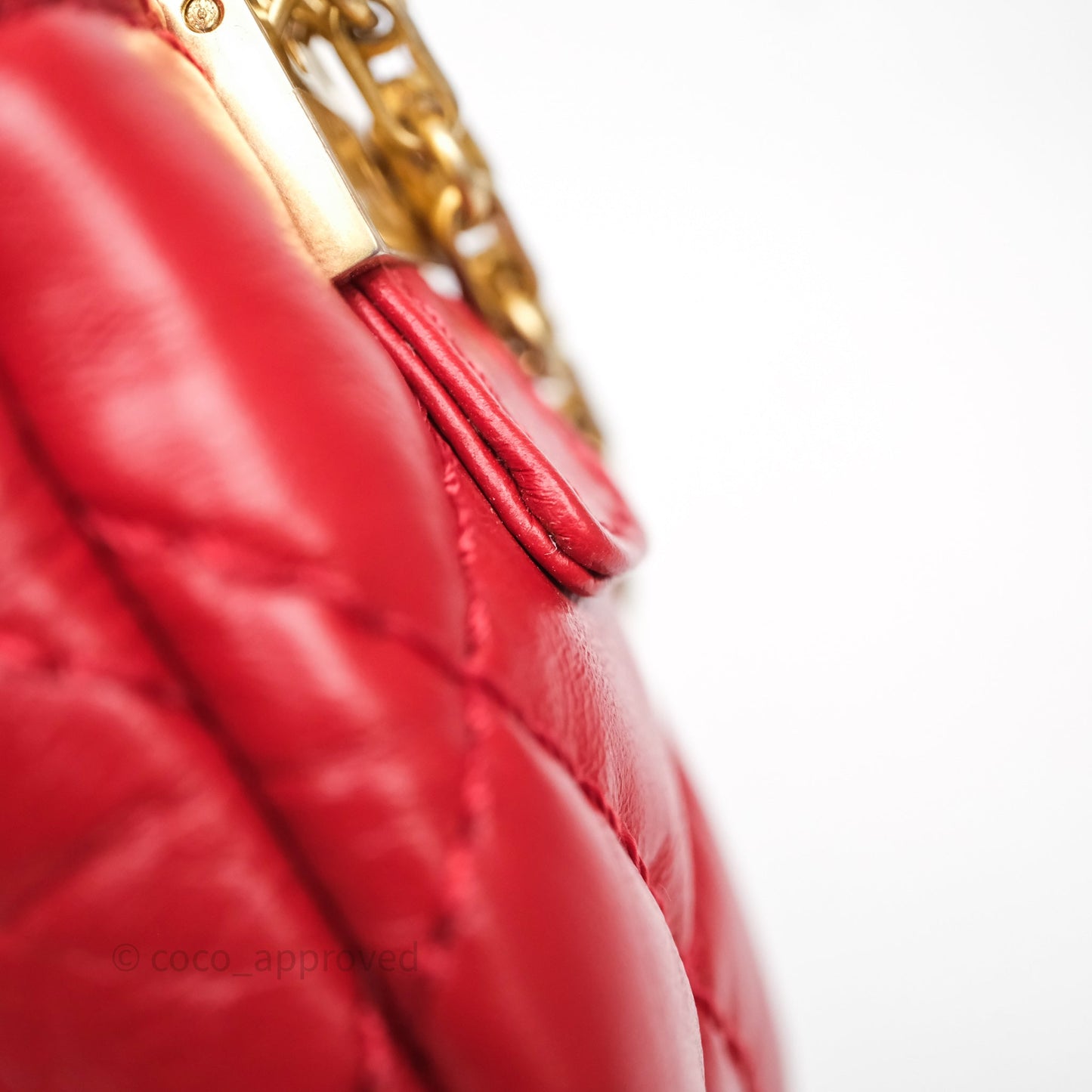 Chanel Quilted Mini Reissue Camera Case Red Aged Calfskin Aged Gold Hardware