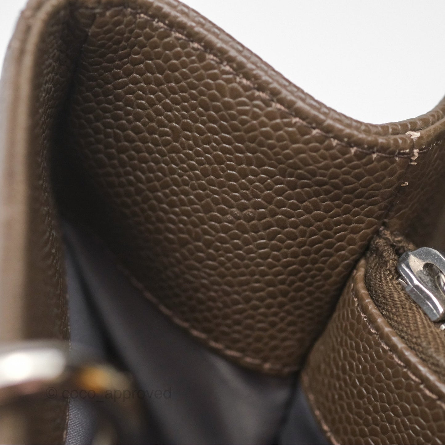 Chanel GST Chocolate Brown Caviar Silver Hardware