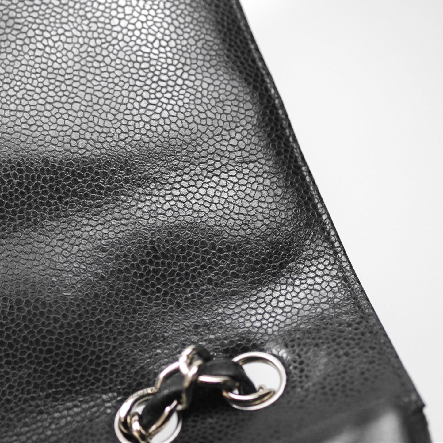 Chanel Jumbo Single Flap Quilted Black Caviar Silver Hardware
