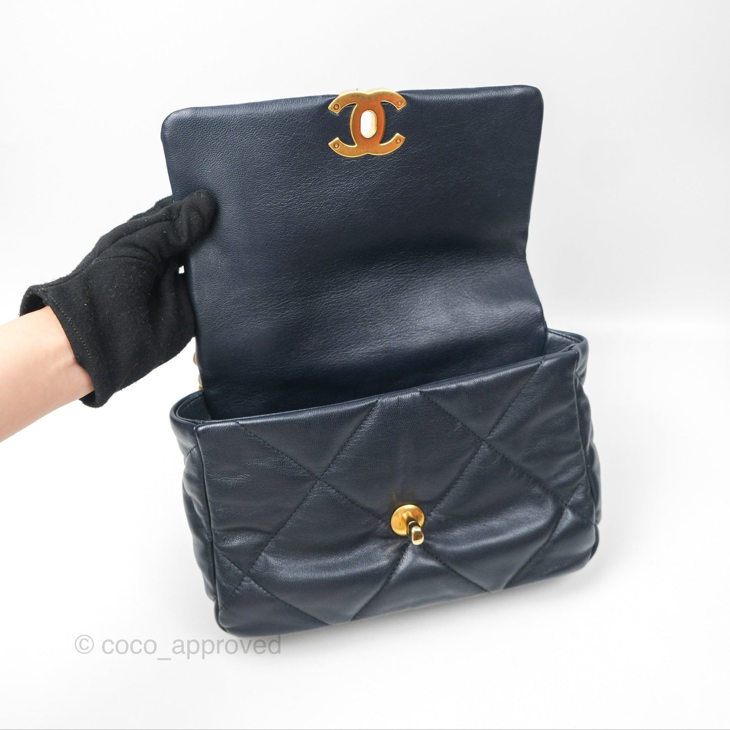 Chanel 19 Small Navy Goatskin Mixed Hardware