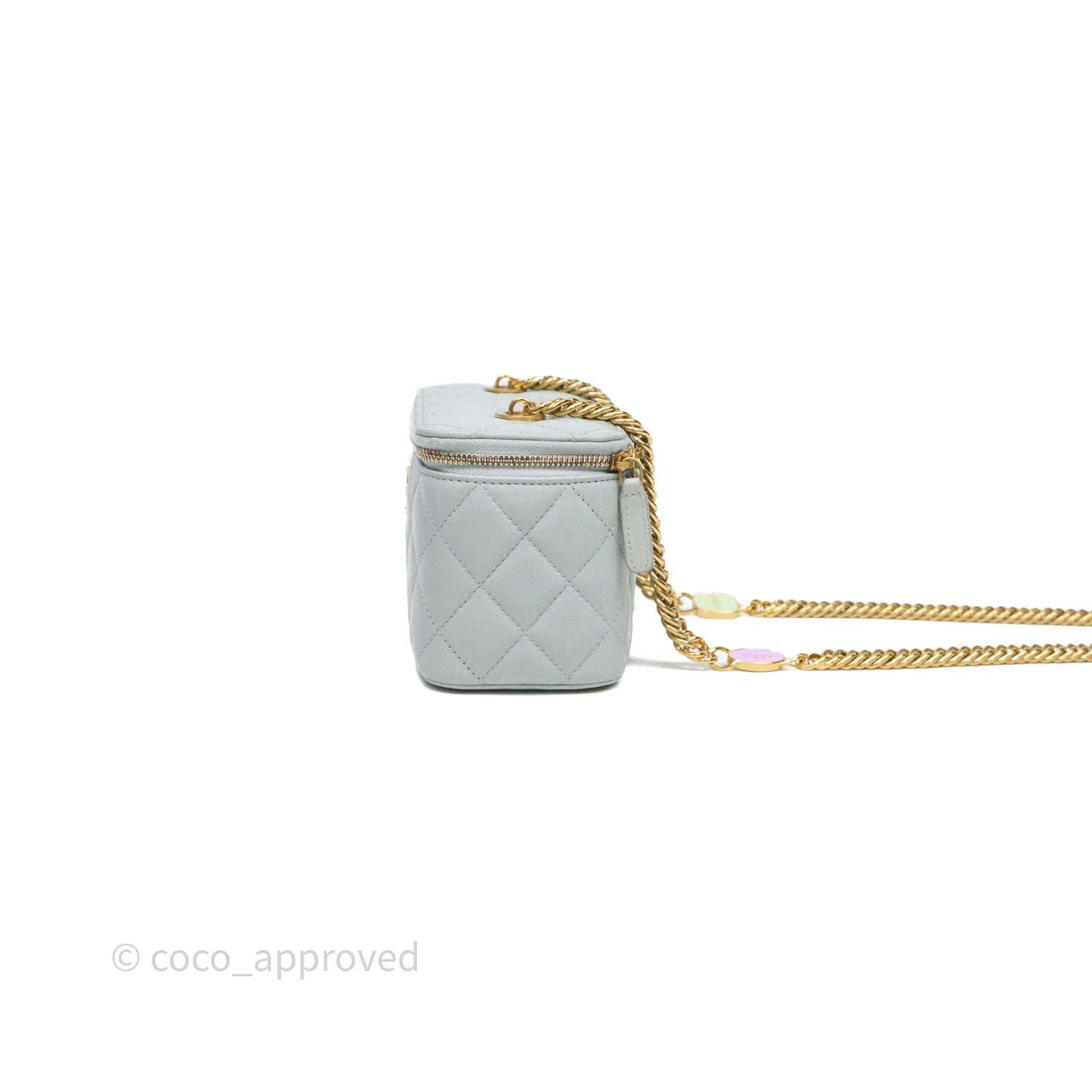 Chanel Coco Chain Vanity Blue Lambskin Gold Hardware