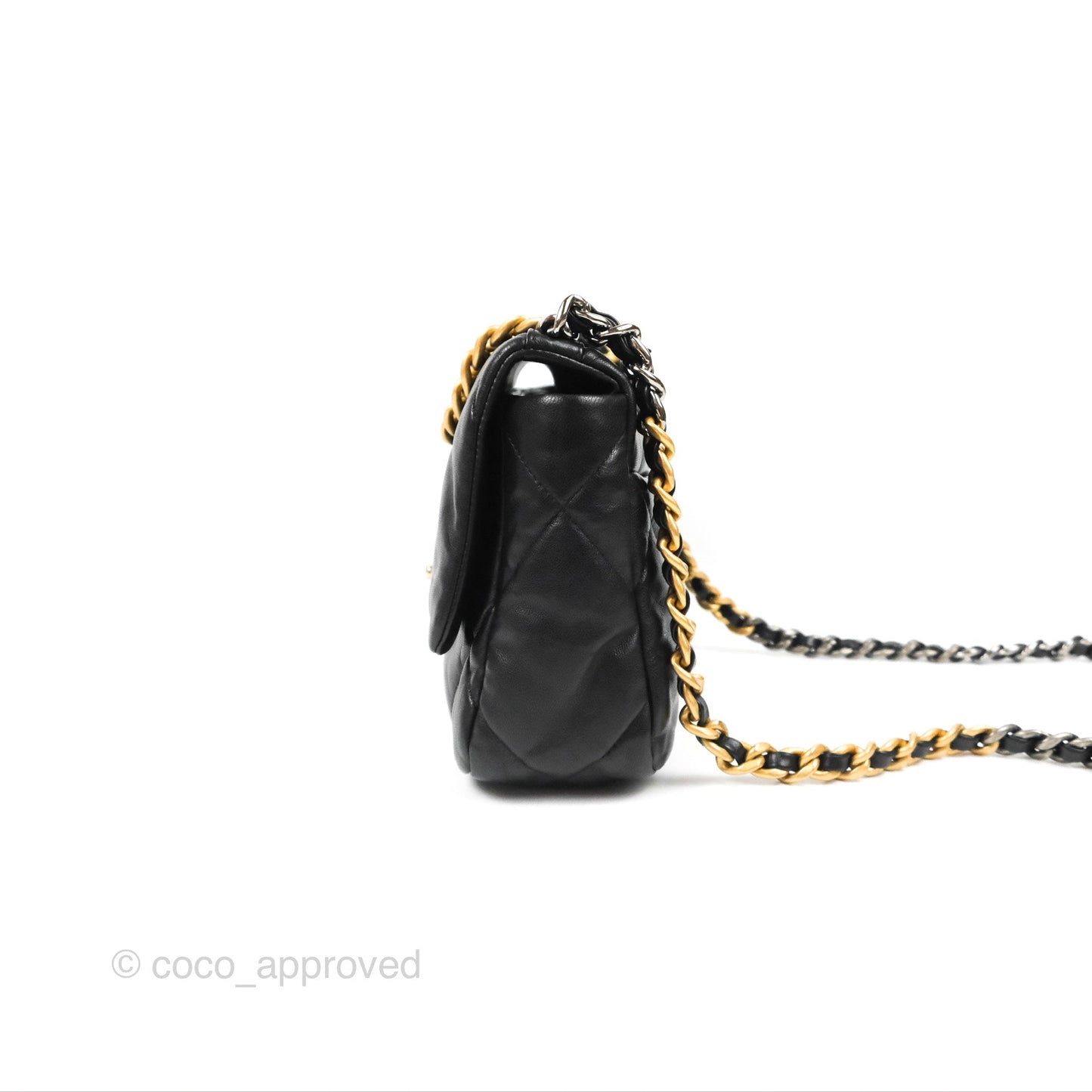 Chanel 19 Small Black Goatskin Mixed Hardware