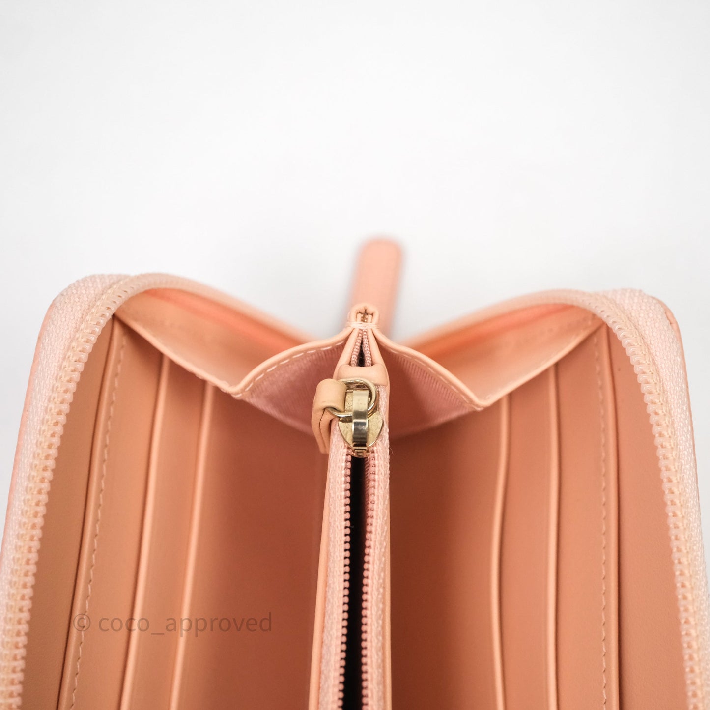 Chanel Boy Zip Long Wallet Pink Caviar Gold Hardware