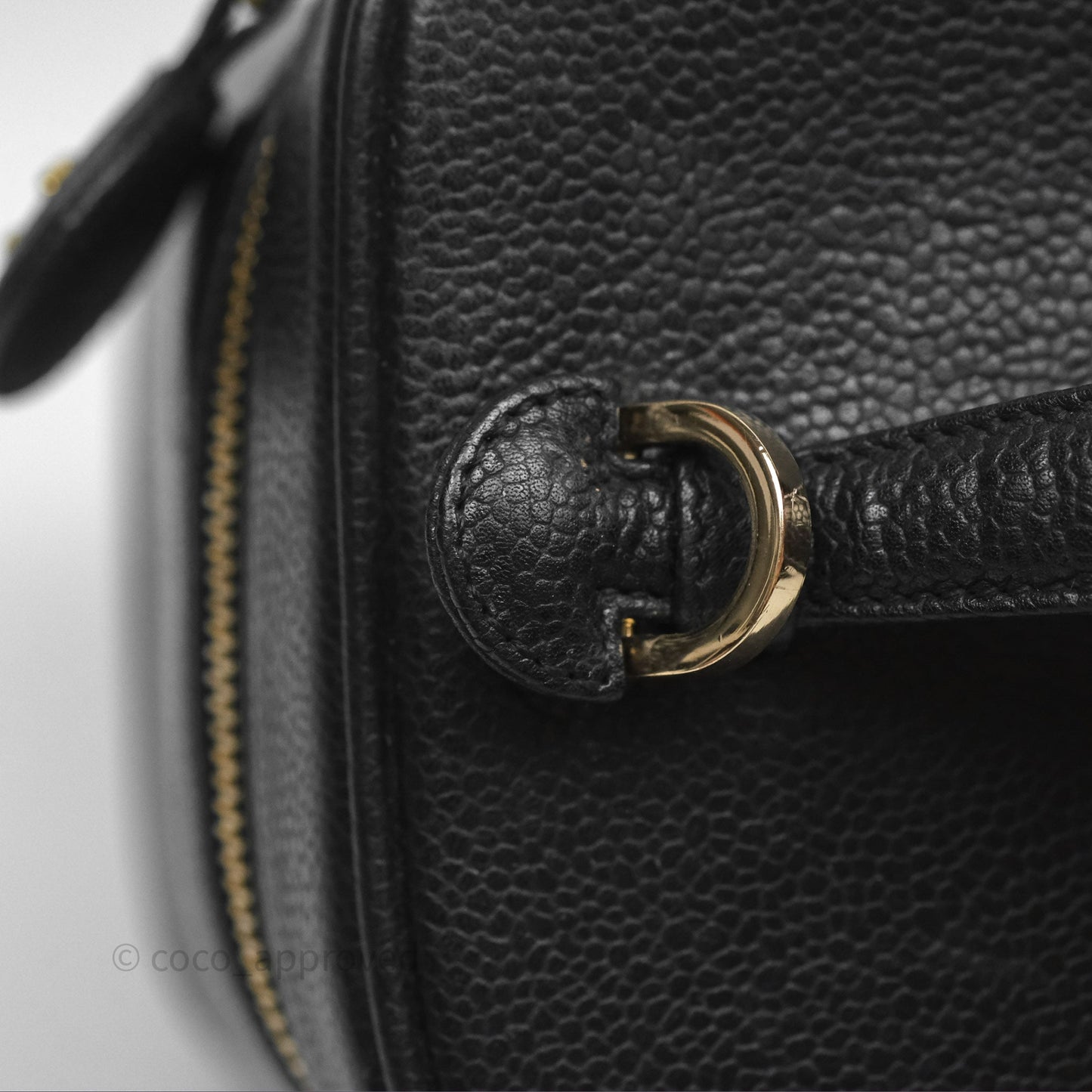 Chanel Vintage Vanity Case Black Caviar Gold Hardware