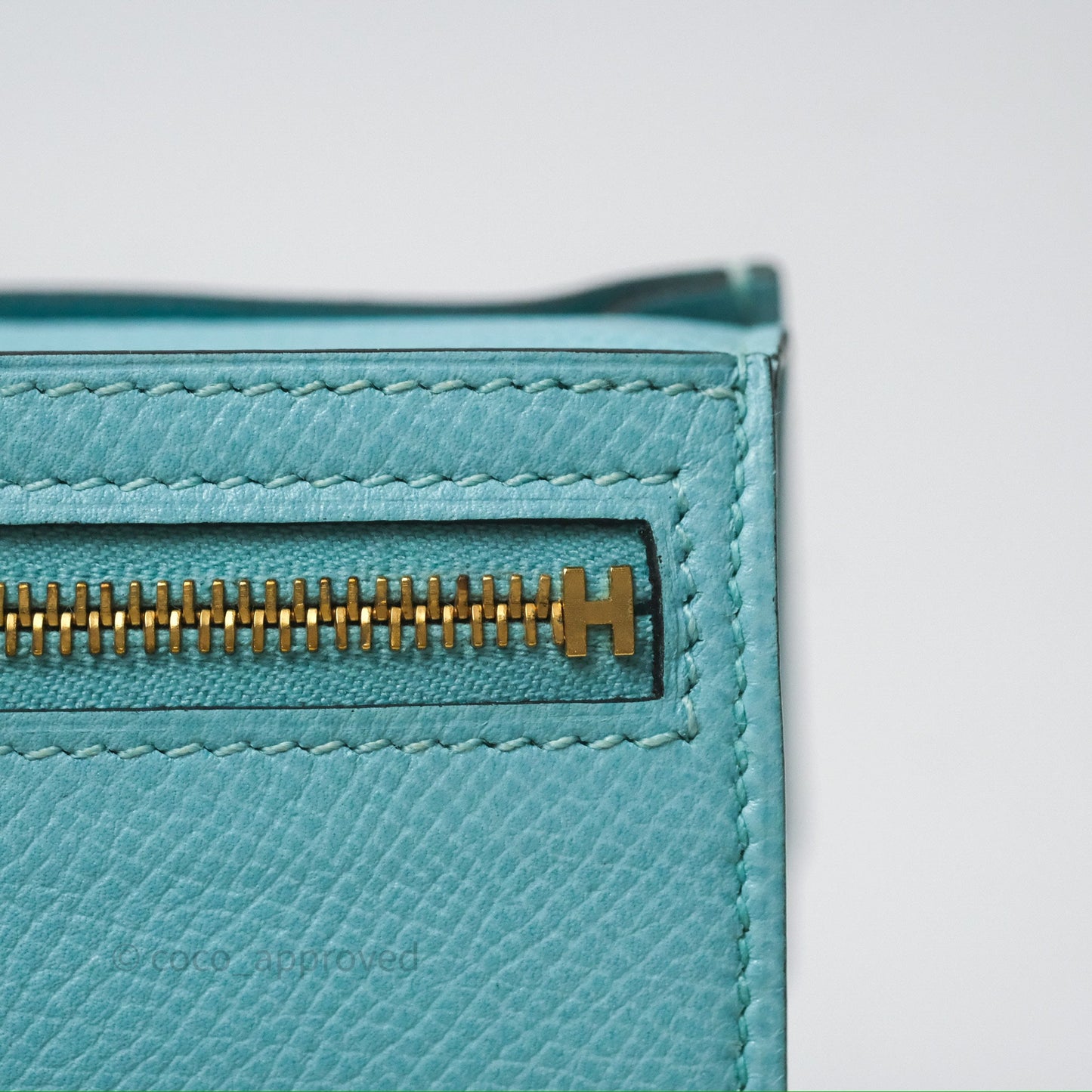 Hermès Bearn Long Wallet Bleu Atoll 3P Epsom Gold Hardware