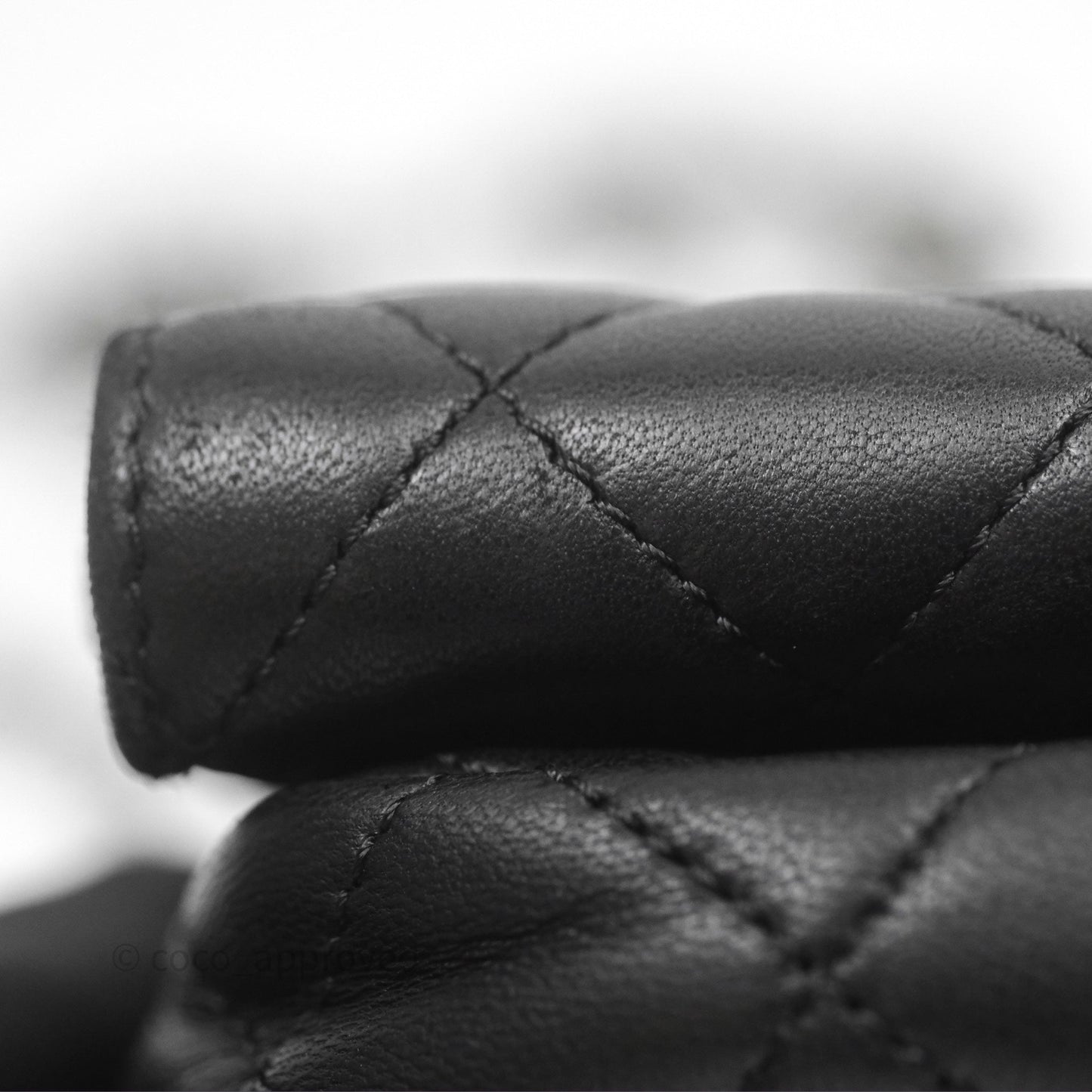 Chanel Mini Quilted Double Pouch Bag Lambskin Sliver Hardware