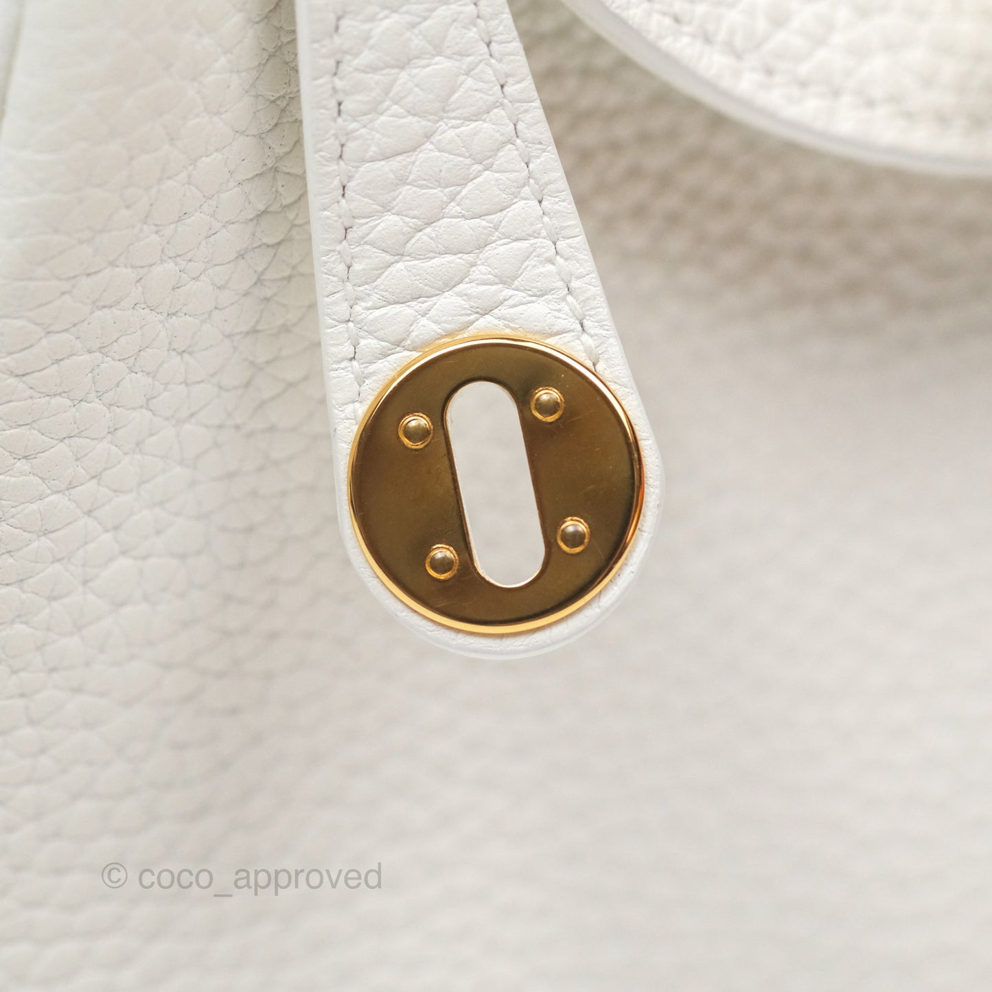 Hermès Mini Lindy 20 New White 0U Clemence Gold Hardware