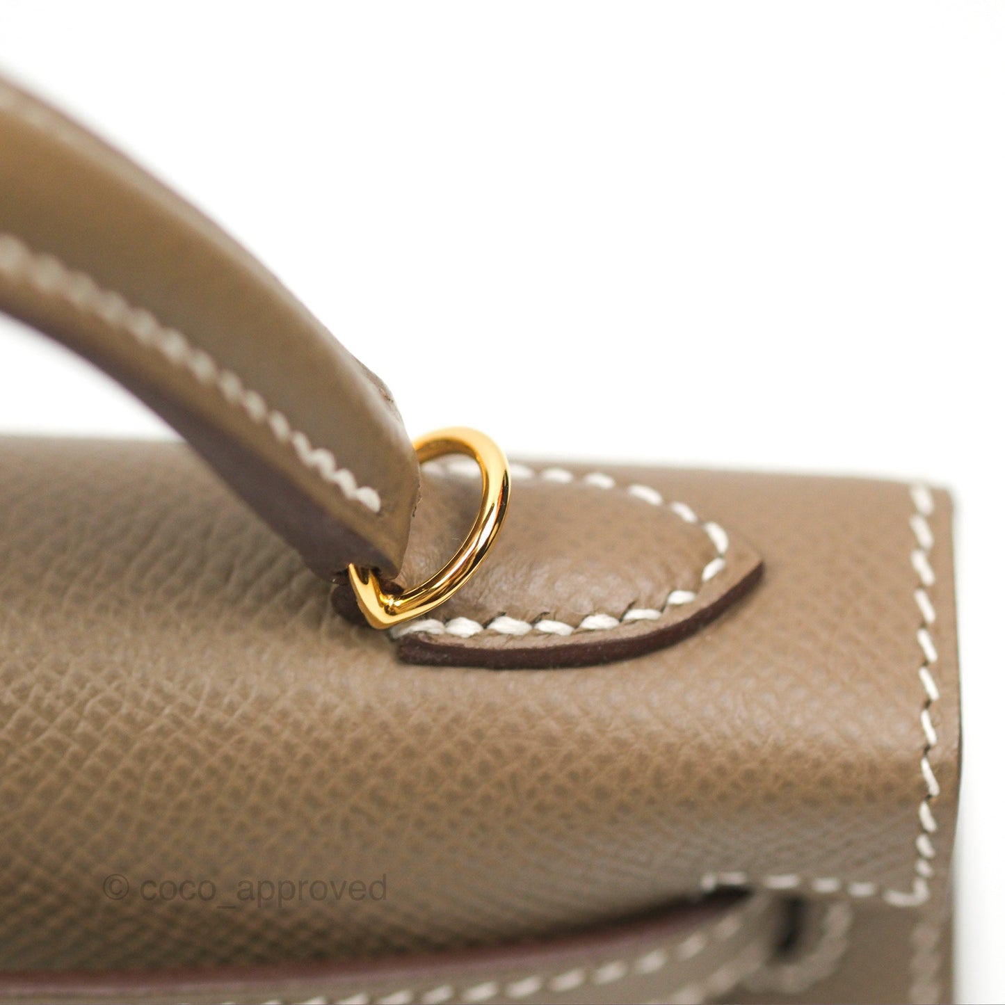 Hermès Mini Kelly II Etoupe Epsom Gold Hardware