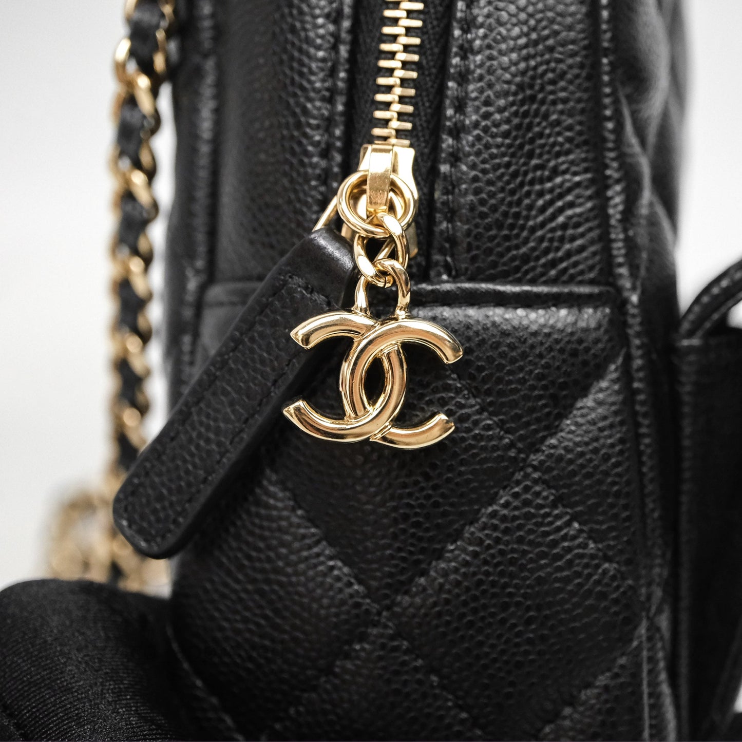 Chanel Classic Mini Backpack Black Caviar Gold Hardware