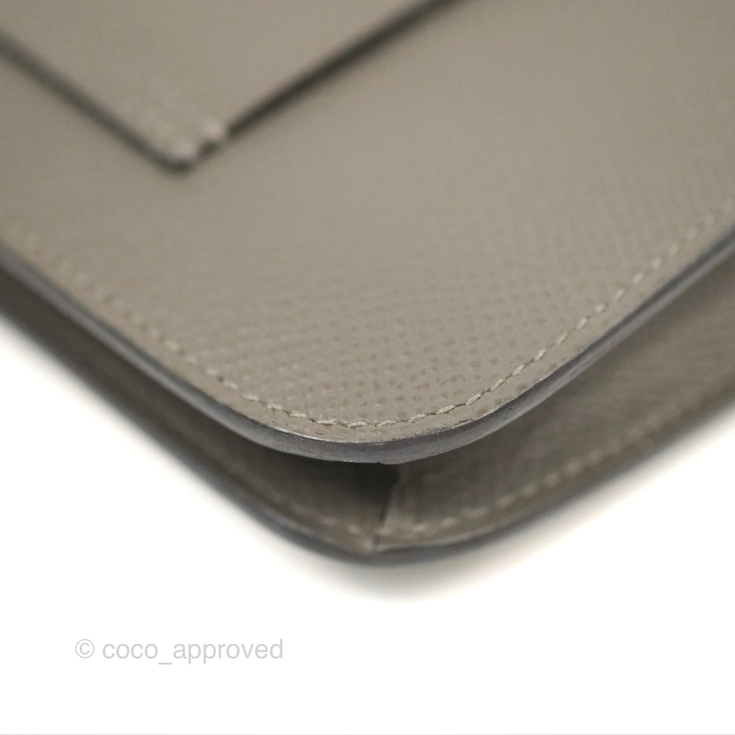 Hermès Constance Slim Wallet Gris Meyer 0L Epsom Gold Hardware