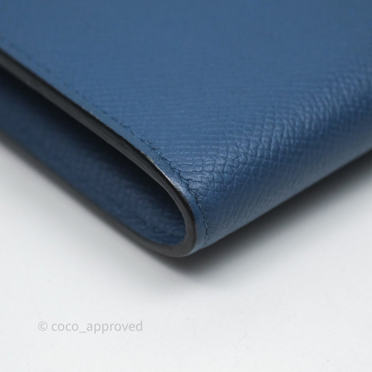 Hermès Constance Short Wallet Bleu Agate R2 Epsom Gold Hardware