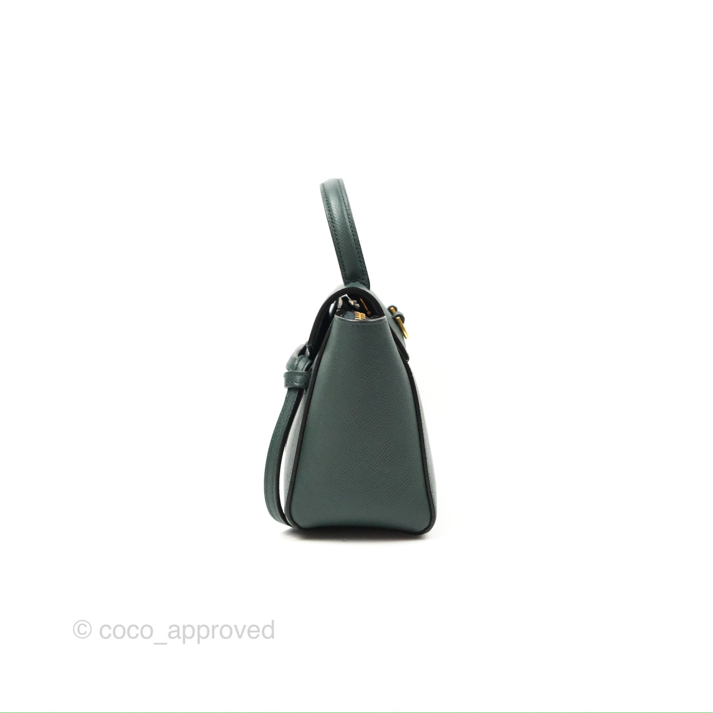 Celine Pico Belt Bag Amazone Green Grained Calfskin Gold Hardware