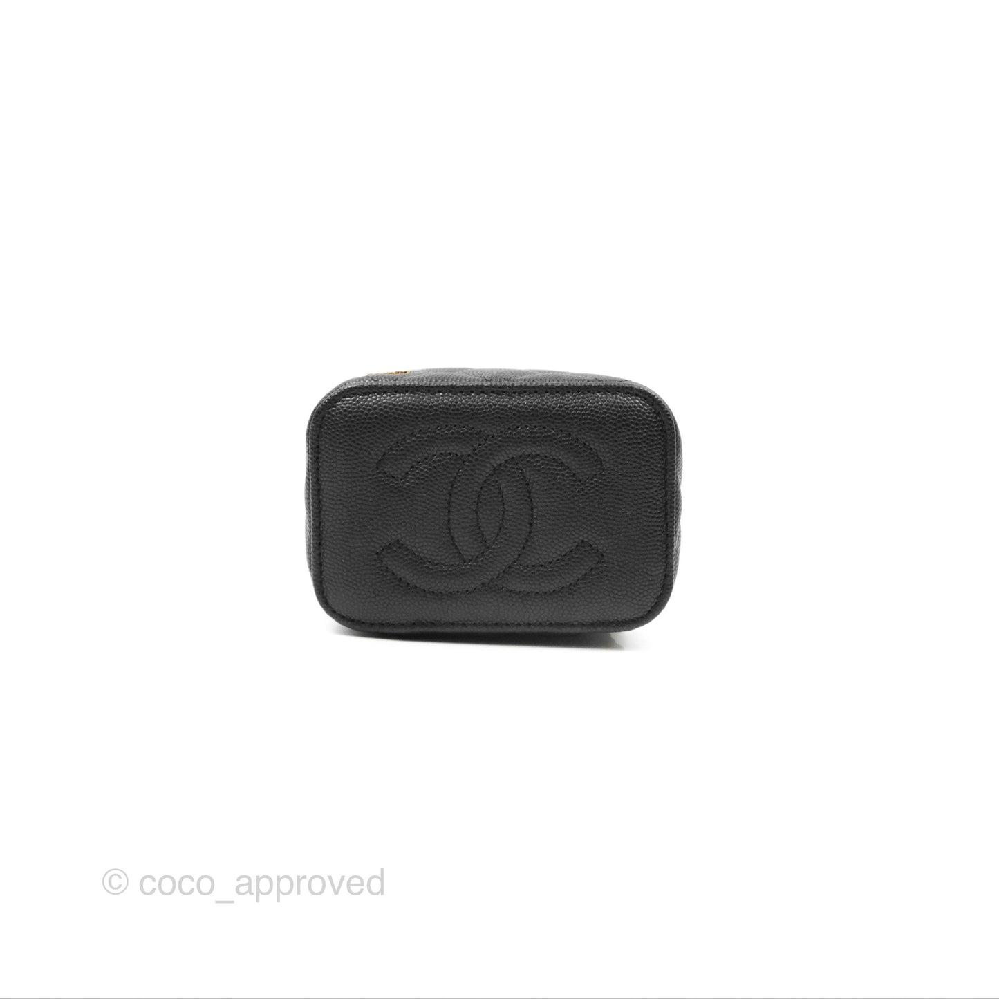 Chanel Mini Poker Vanity With Chain Black Caviar Gold Hardware