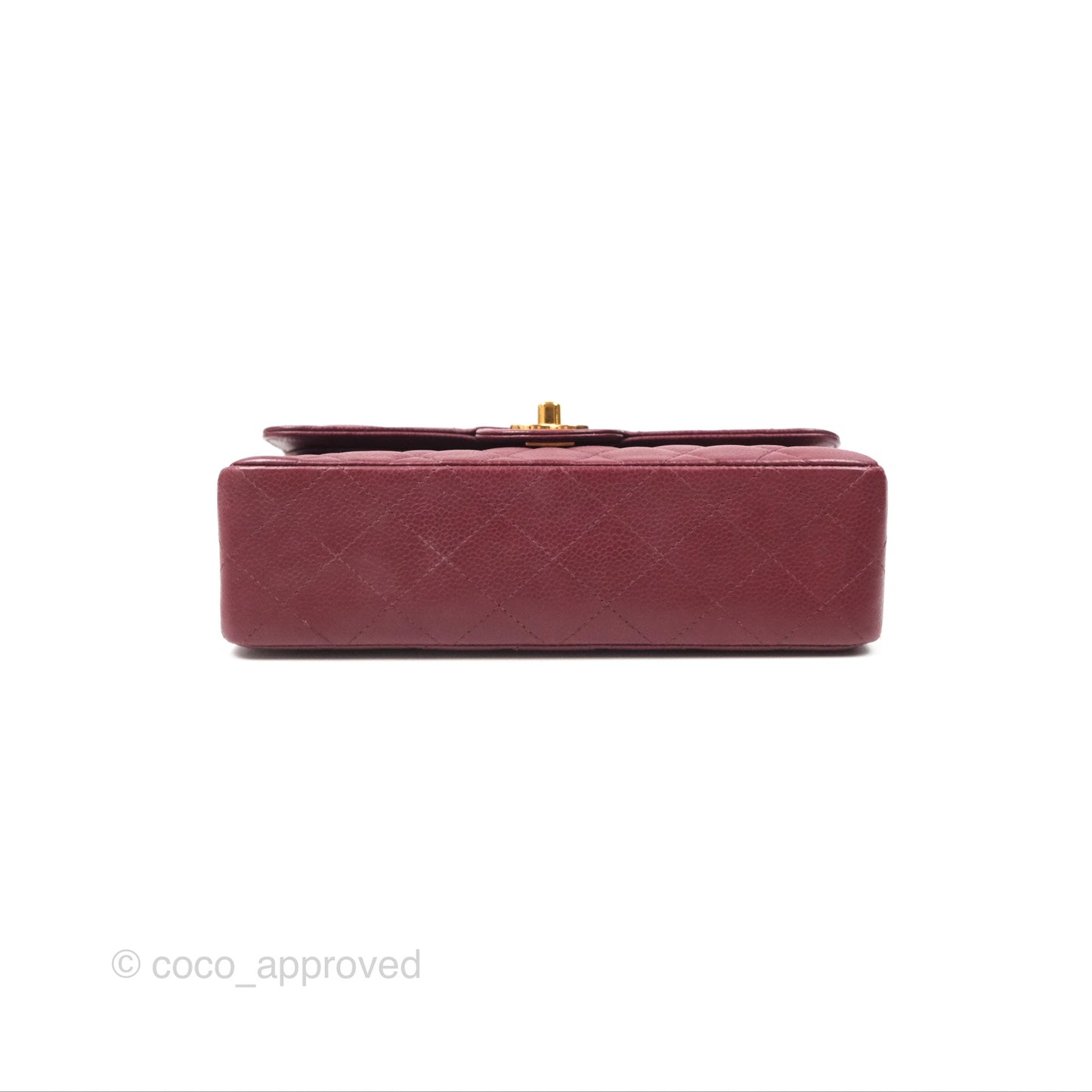 Chanel Vintage Classic Small S/M Flap Burgundy Caviar 24K Gold Hardware