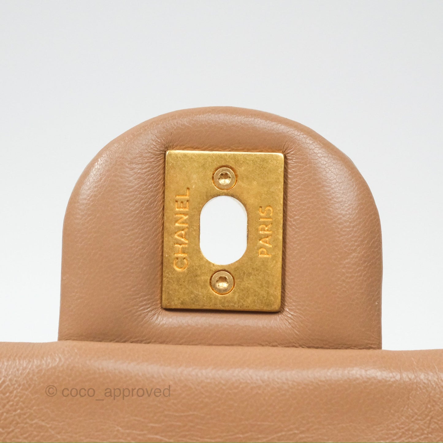 Chanel Small All Slide Adjustable Chain Flap Bag Beige Lambskin Aged Gold Hardware