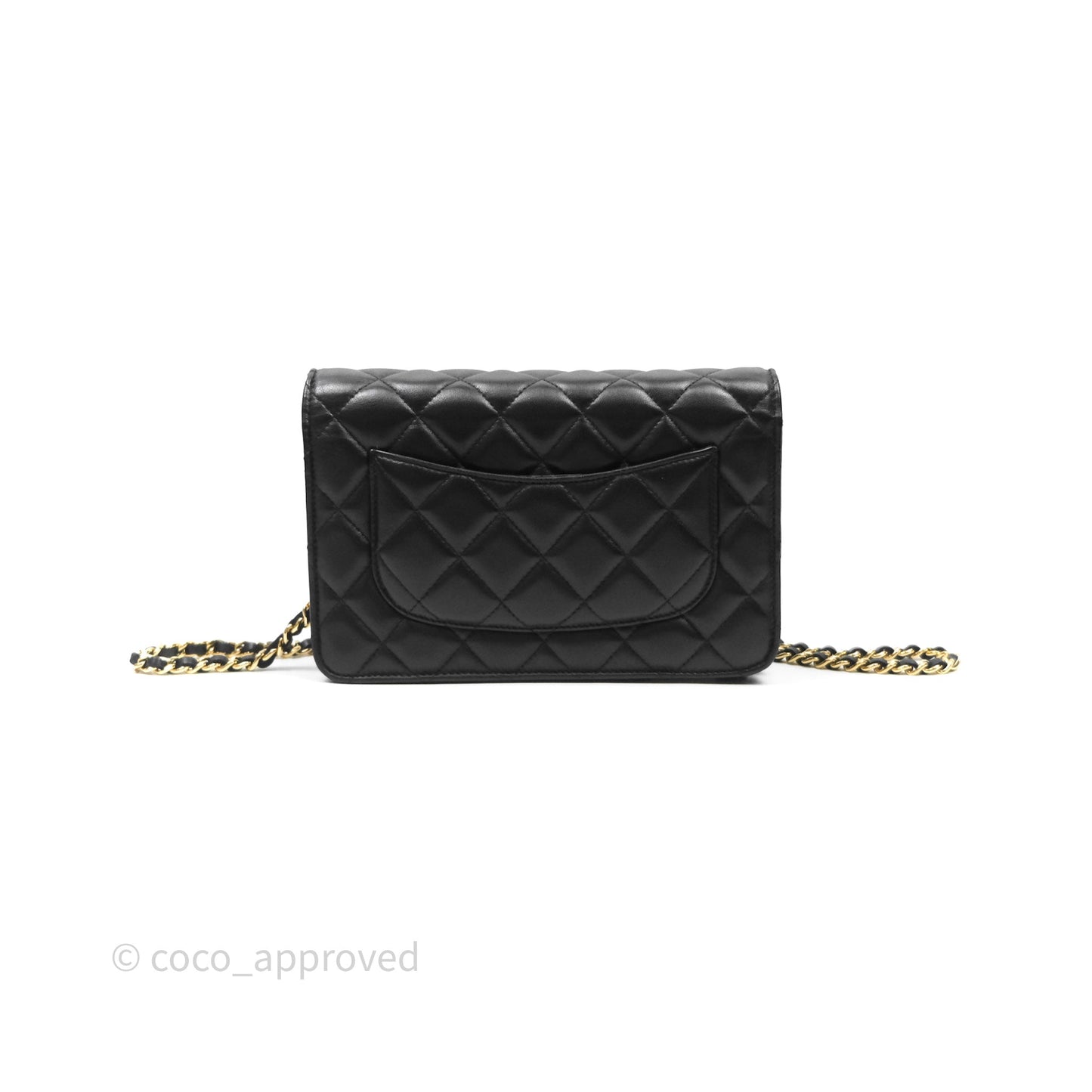 Chanel Quilted Classic Wallet on Chain WOC Black Lambskin Gold Hardware