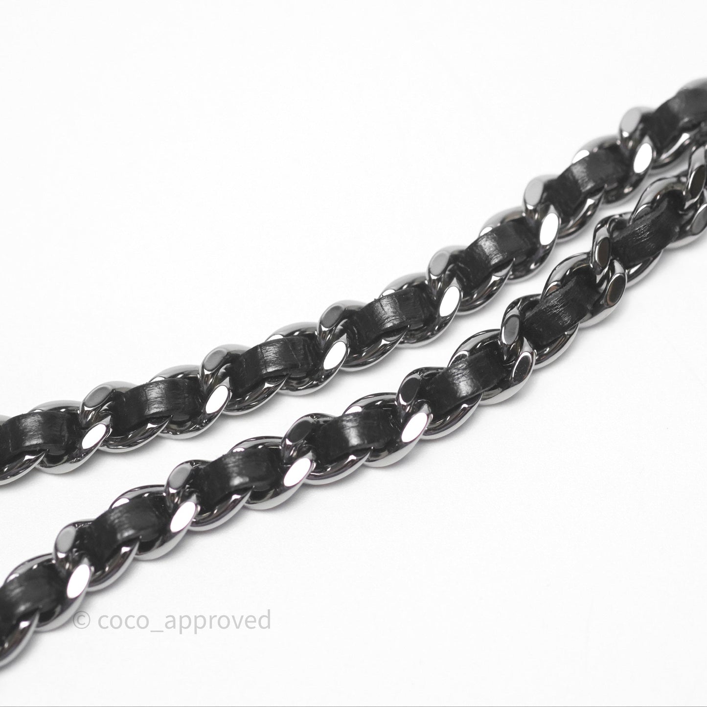 Chanel Mini Crystal Top Handle Wallet On Chain WOC Black Calfskin Gun Metal Hardware 23K