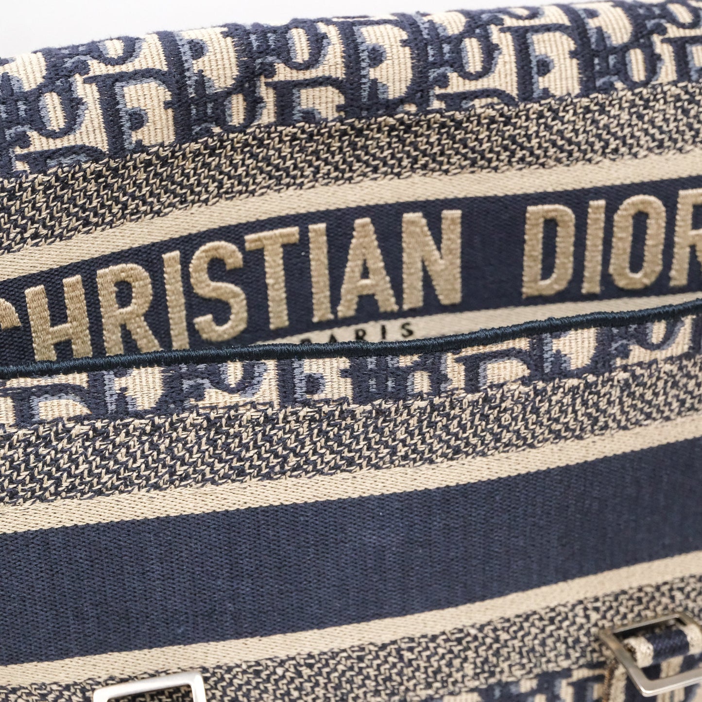 Christian Dior Medium DiorCamp Messenger Bag Oblique Embroidery Blue